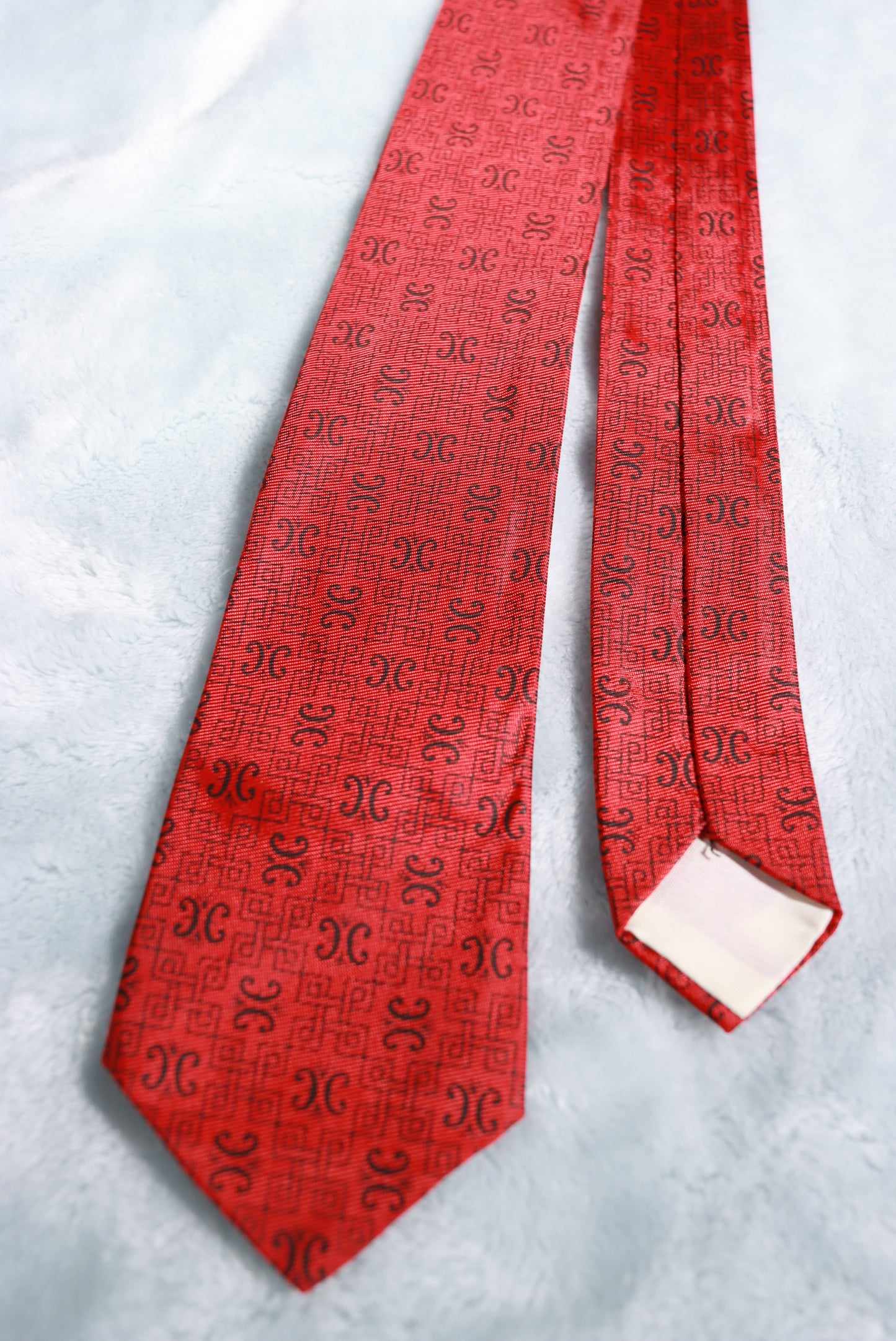 Vintage Red Black Squares Repeat Tie 1940s/50s