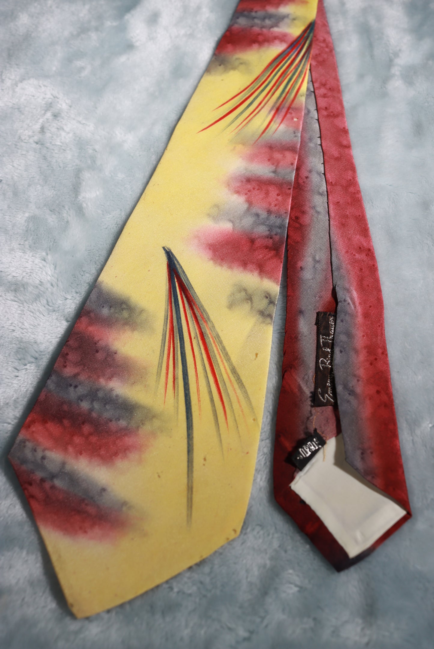 Vintage Hand Painted All Silk Swing Tie 1940s/50s