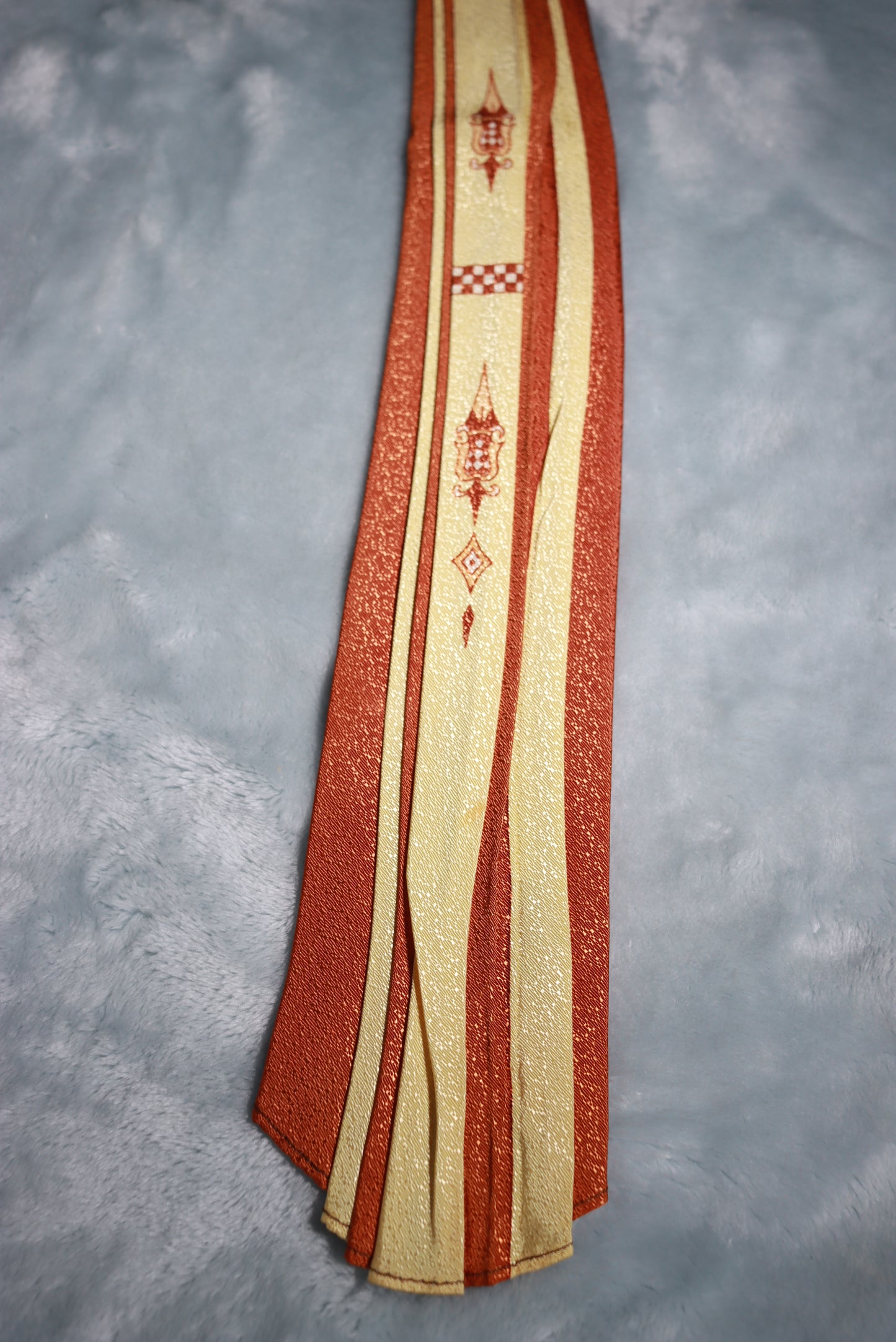 Vintage Pleated Brown and Cream Tie