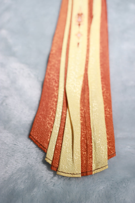 Vintage Pleated Brown and Cream Tie