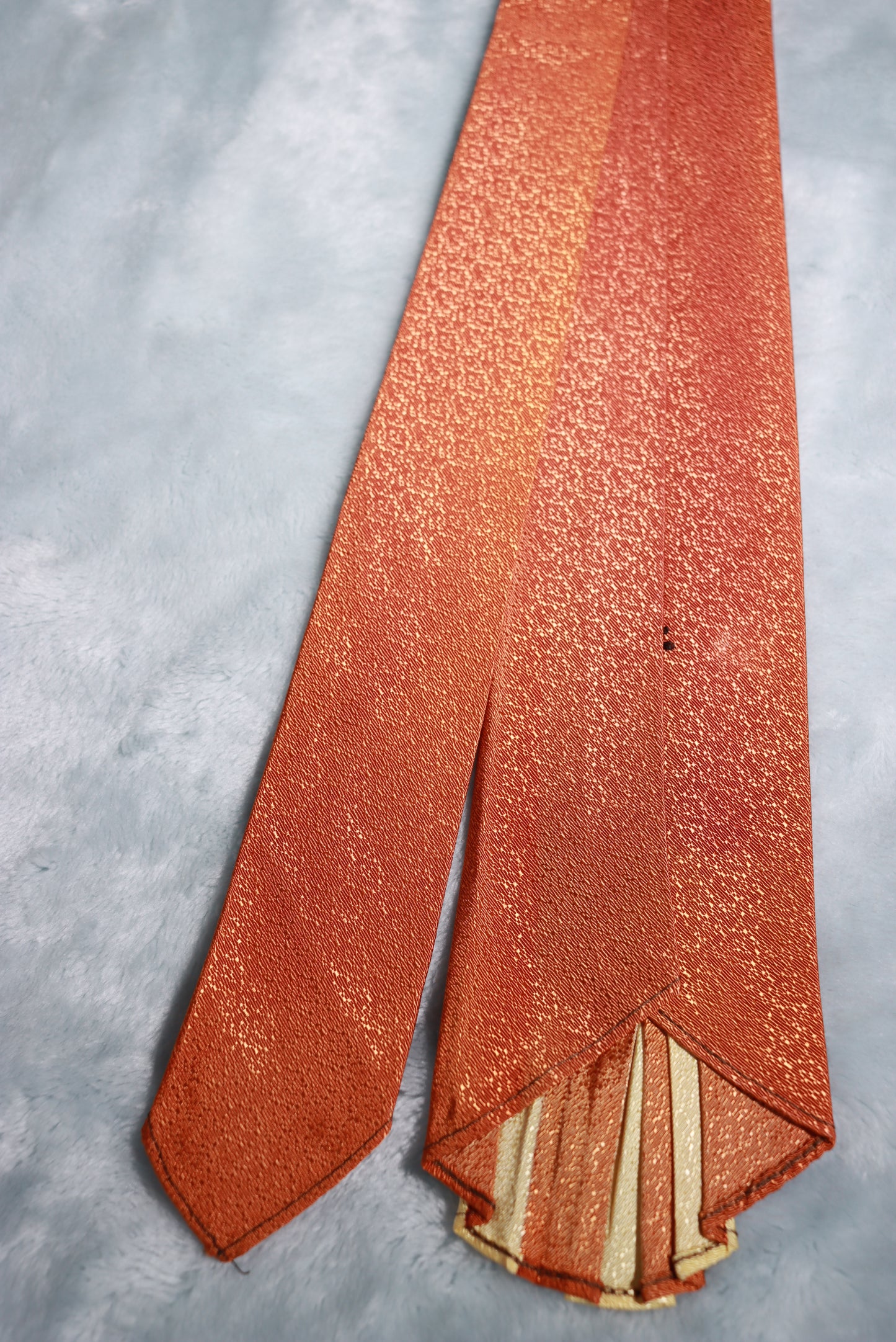 Vintage Pleated Brown and Cream Tie