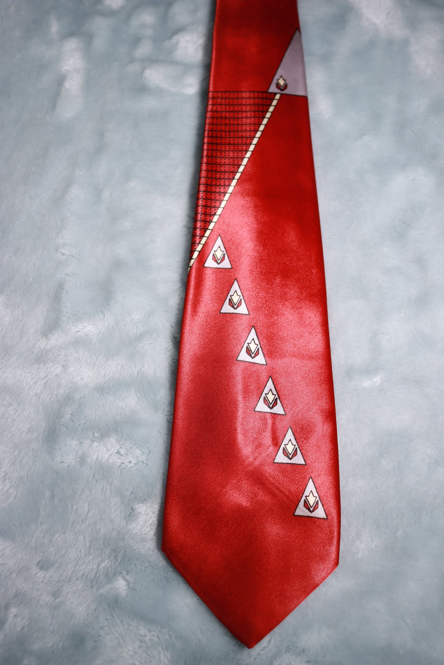 Vintage Beau Brummel Acetate Dark Red and Grey Tie