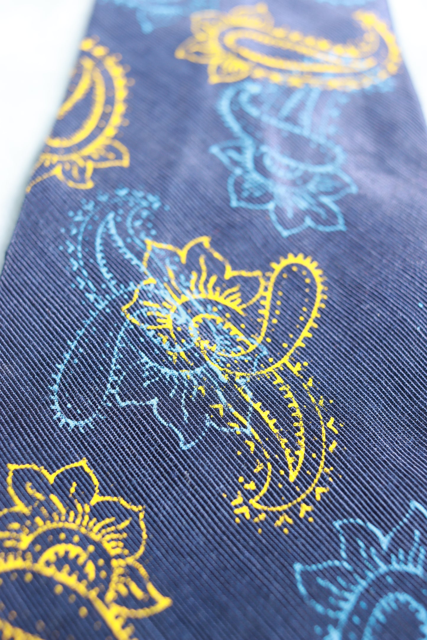 Vintage Manley Blue Gold Paisley With Tag Swing Tie 1940s/50s