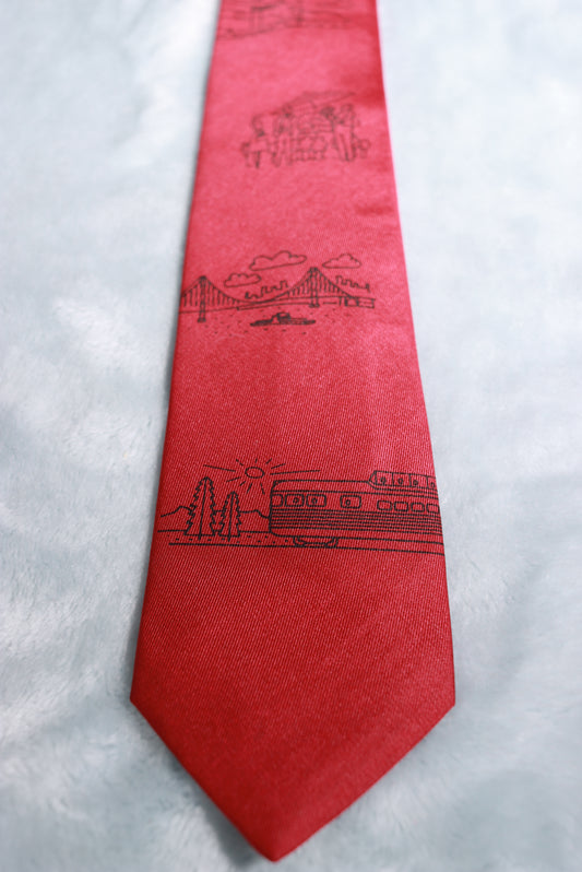 Vintage A Western Pacific Exclusive Train Silk Tie