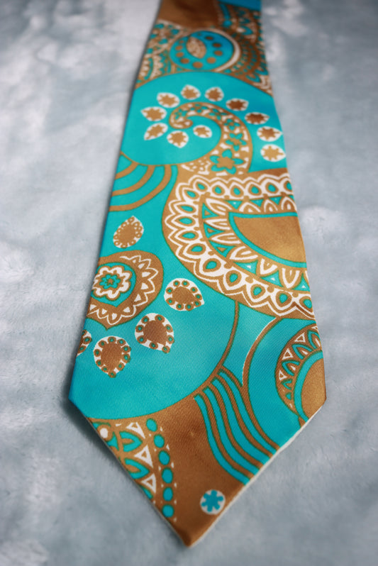 Vintage Hand Made Bright Paisley Tie