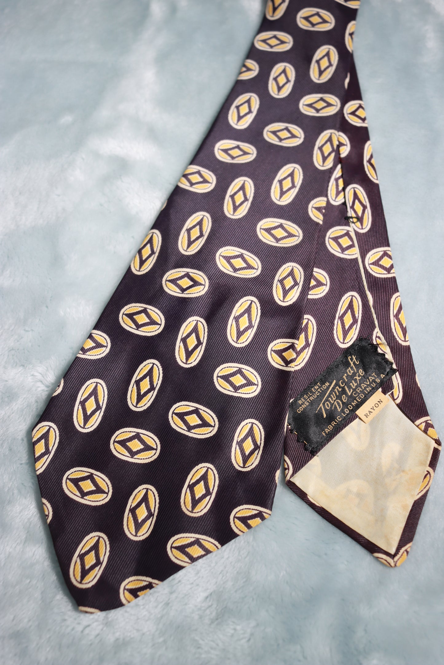 Vintage Towncraft Deluxe Repeating Ovals Swing Tie 1940s/50s