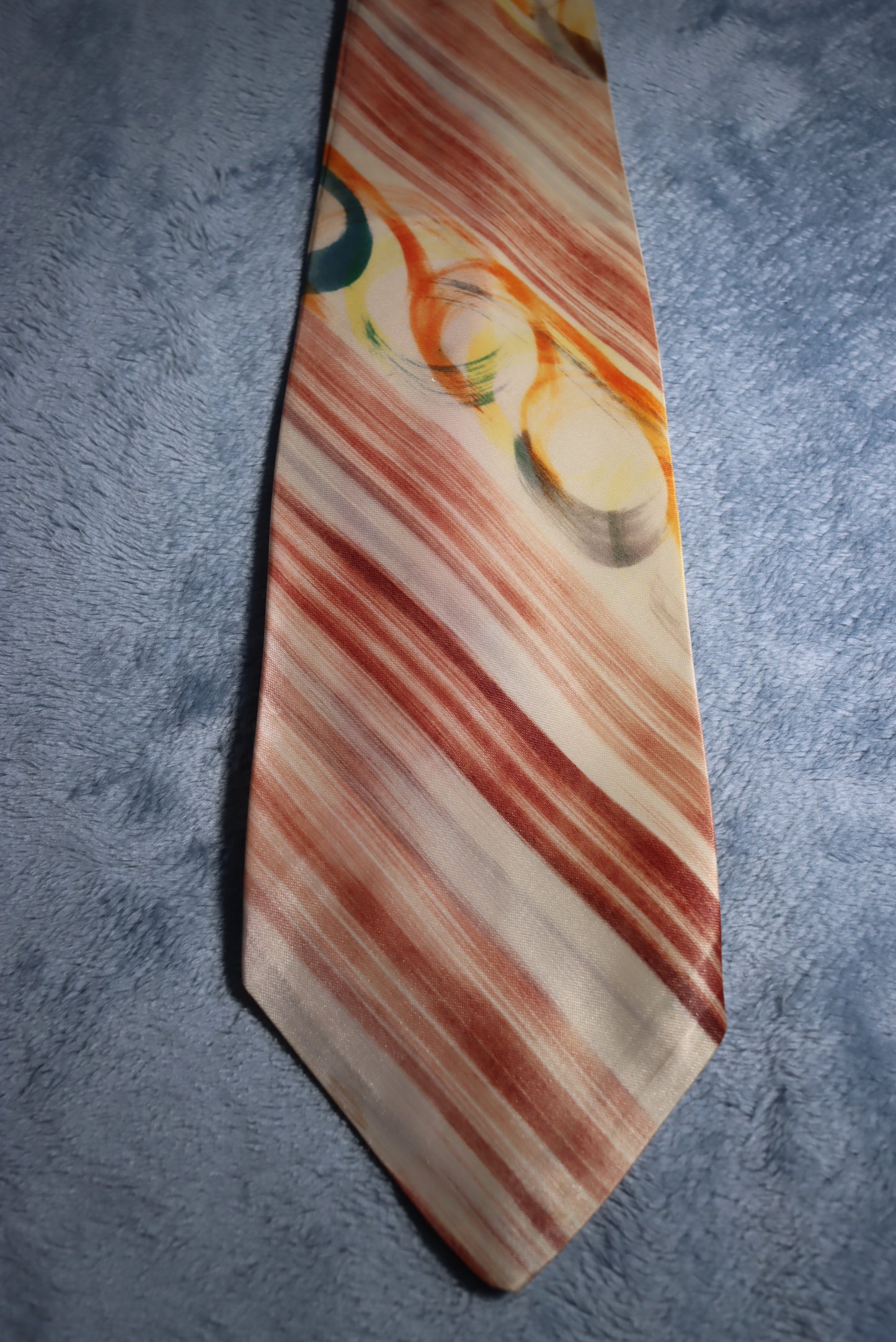 Hand Painted Stripes and Swirls Vintage Swing Tie 1940s/50s