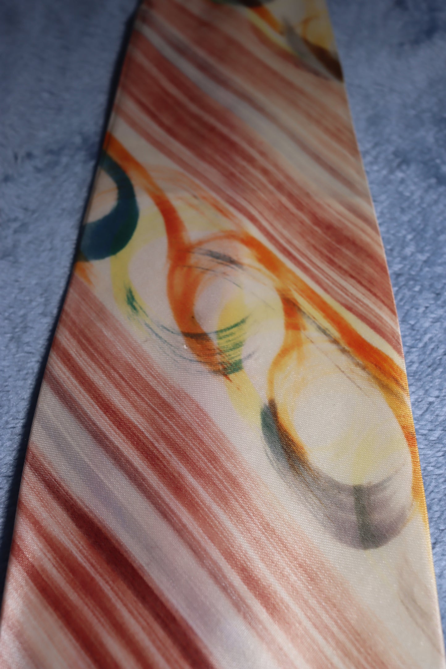 Hand Painted Stripes and Swirls Vintage Swing Tie 1940s/50s