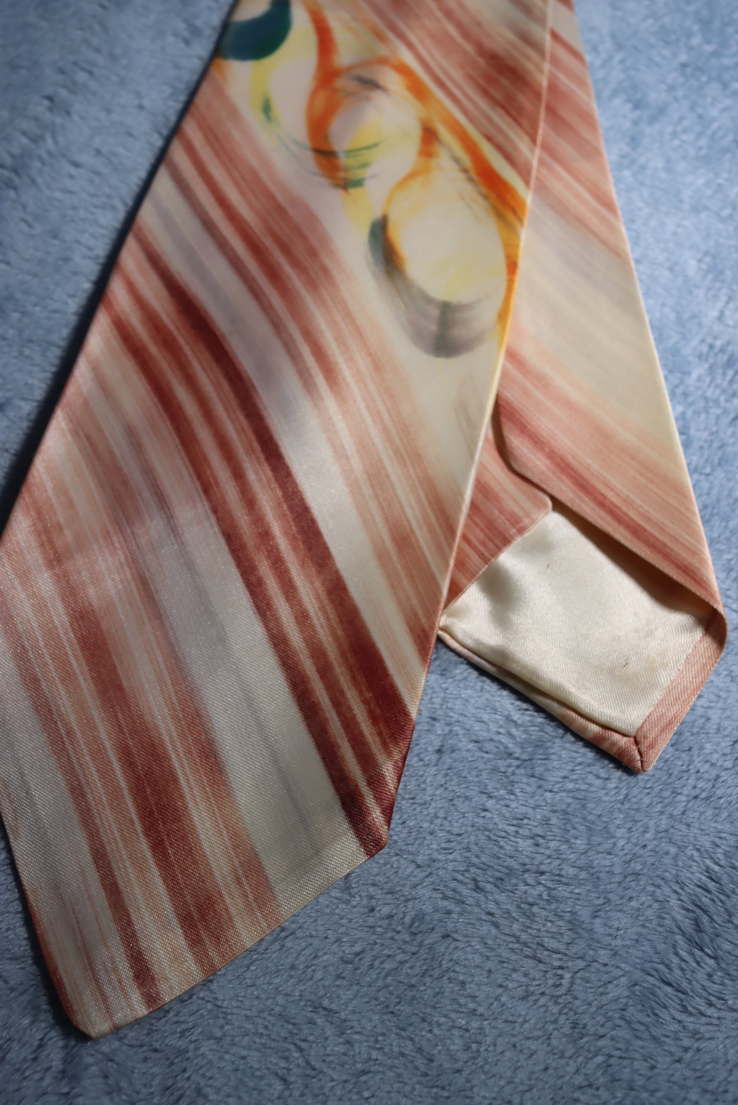 Hand Painted Stripes and Swirls Vintage Swing Tie 1940s/50s