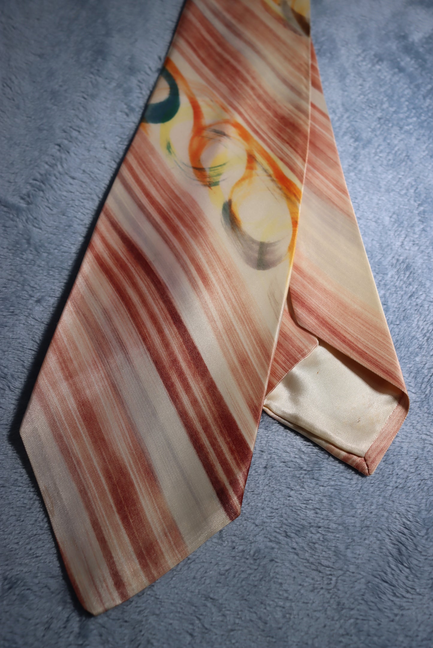Hand Painted Stripes and Swirls Vintage Swing Tie 1940s/50s
