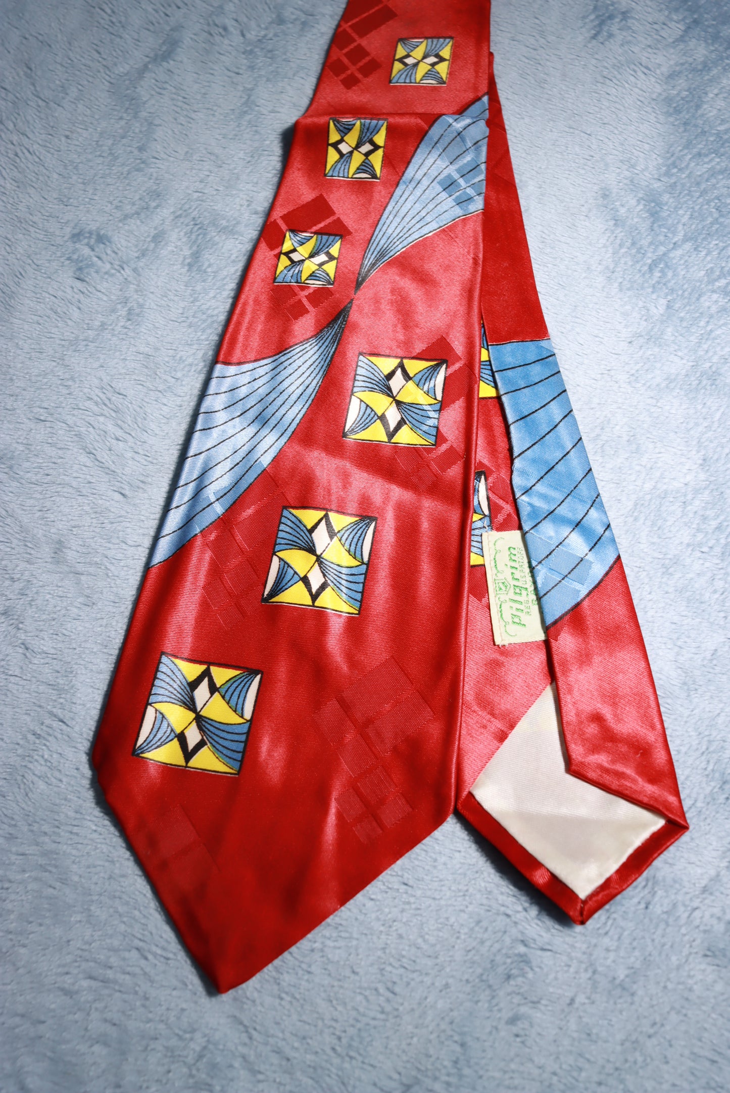 Pilgrim Cravats Dark Red Jacquard Vintage Swing Tie 1940s/50s