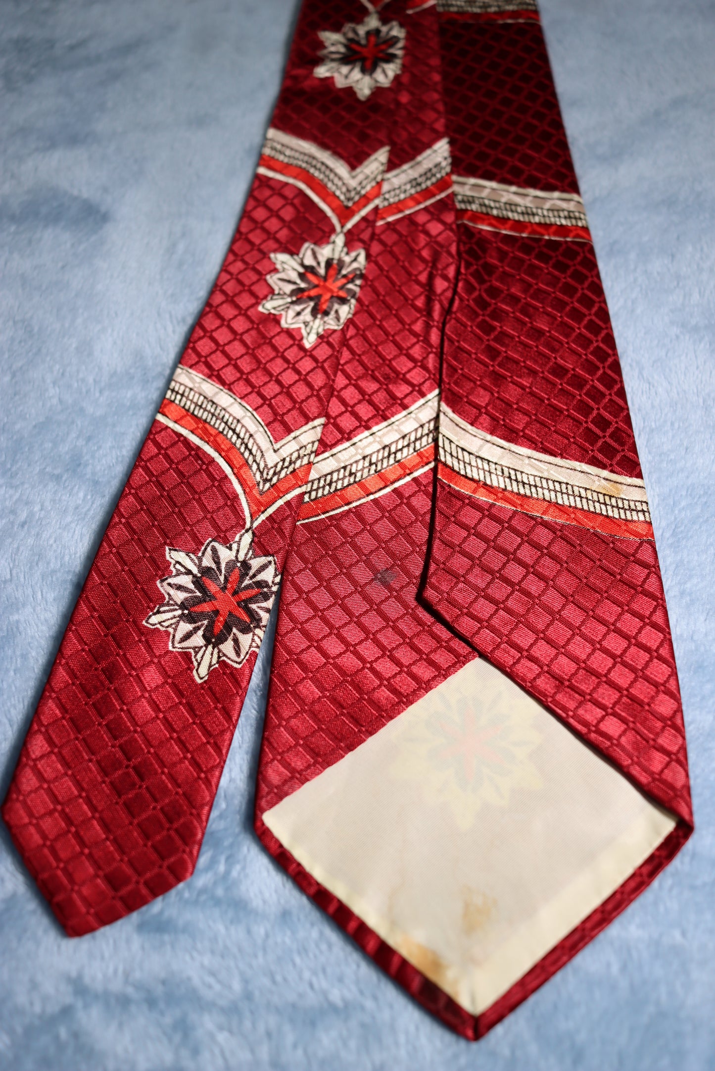 Burgundy Triple Medal Vintage Swing Tie 1940s/50s