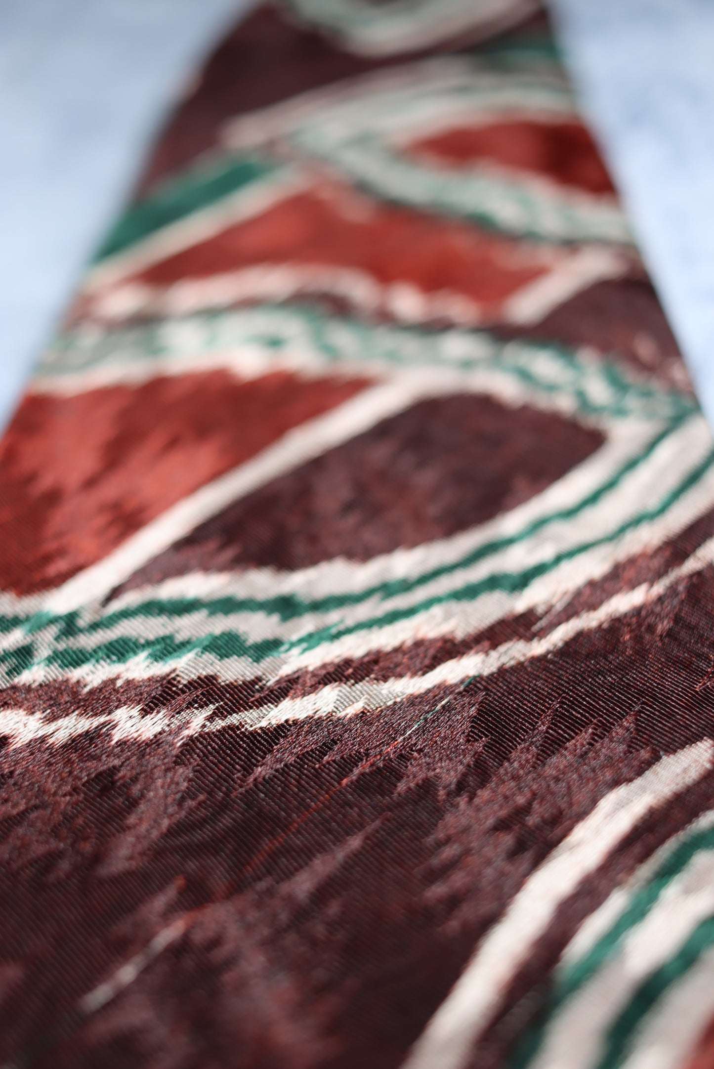 Browns and Greens Jagged Circles Vintage Swing Tie 1940s/50s