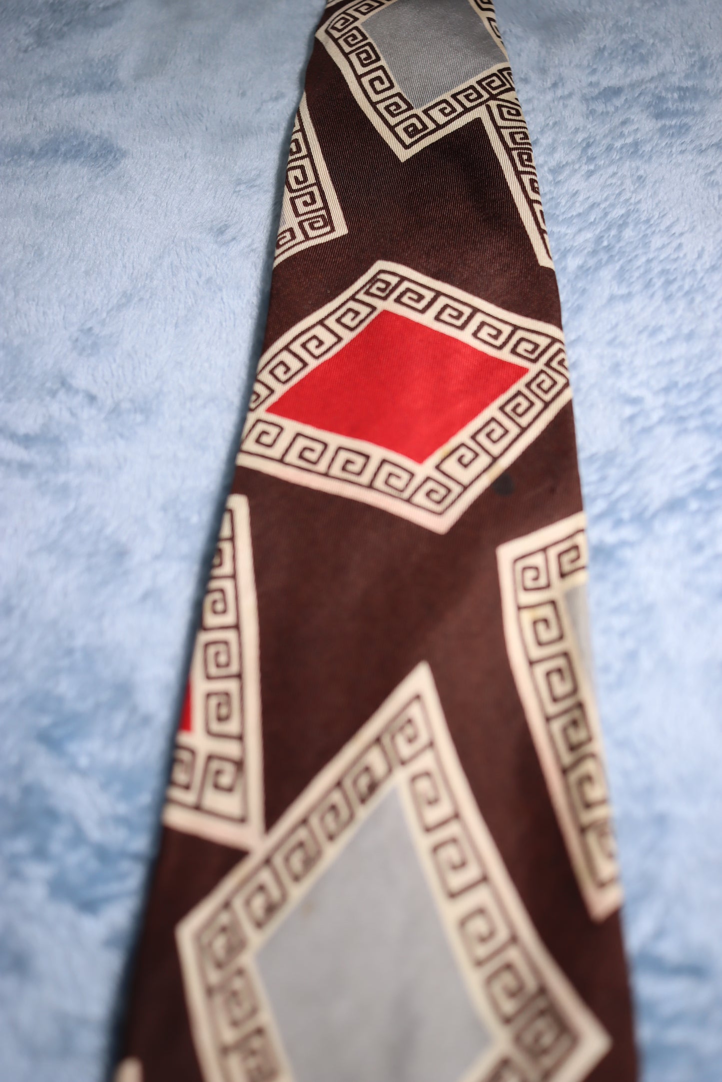 Arrow Brown With Pythagorean Spiral Patches Vintage Swing Tie 1940s/50s
