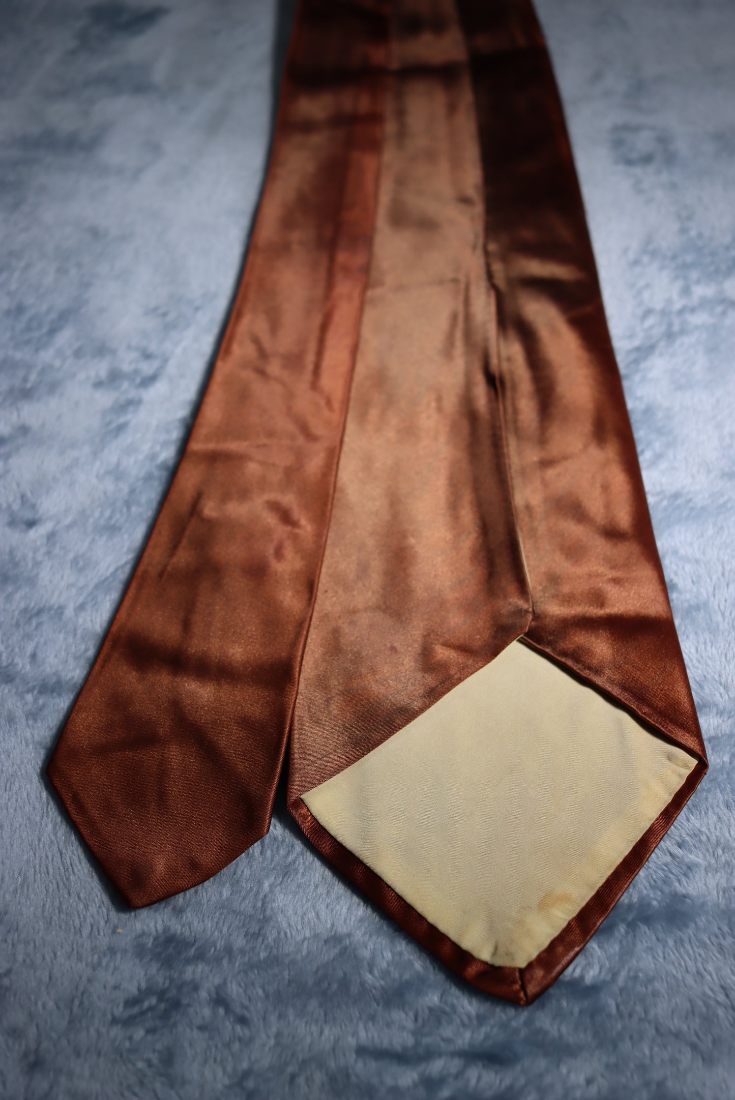 Hand Painted Brown Shiny Vintage Swing Tie 1940s/50s