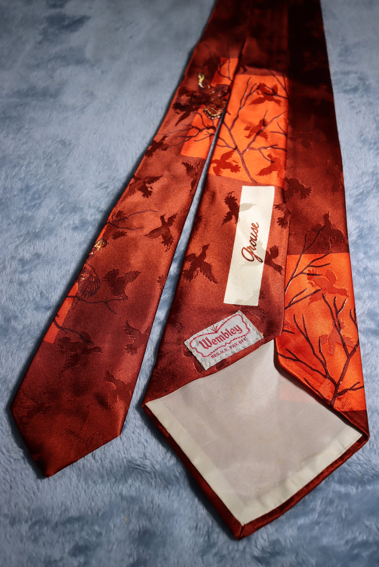 Wembley Grouse Jacquard Vintage Swing Tie 1940s/50s