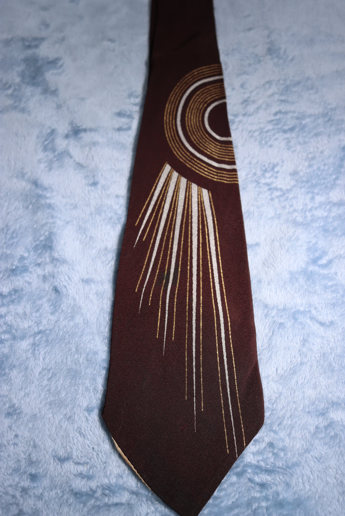 Brown Radiating Beams Vintage Swing Tie 1940s/50s