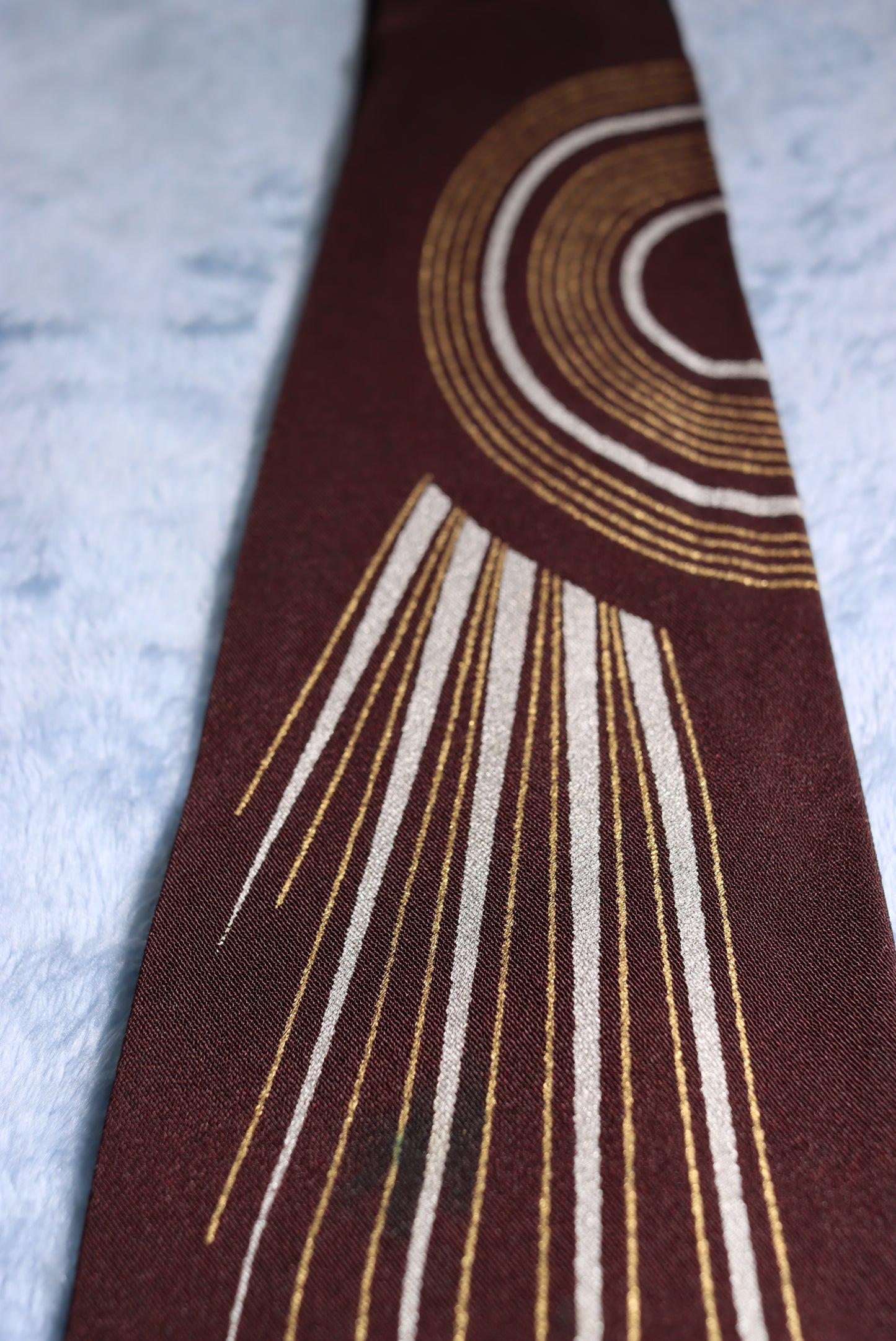Brown Radiating Beams Vintage Swing Tie 1940s/50s