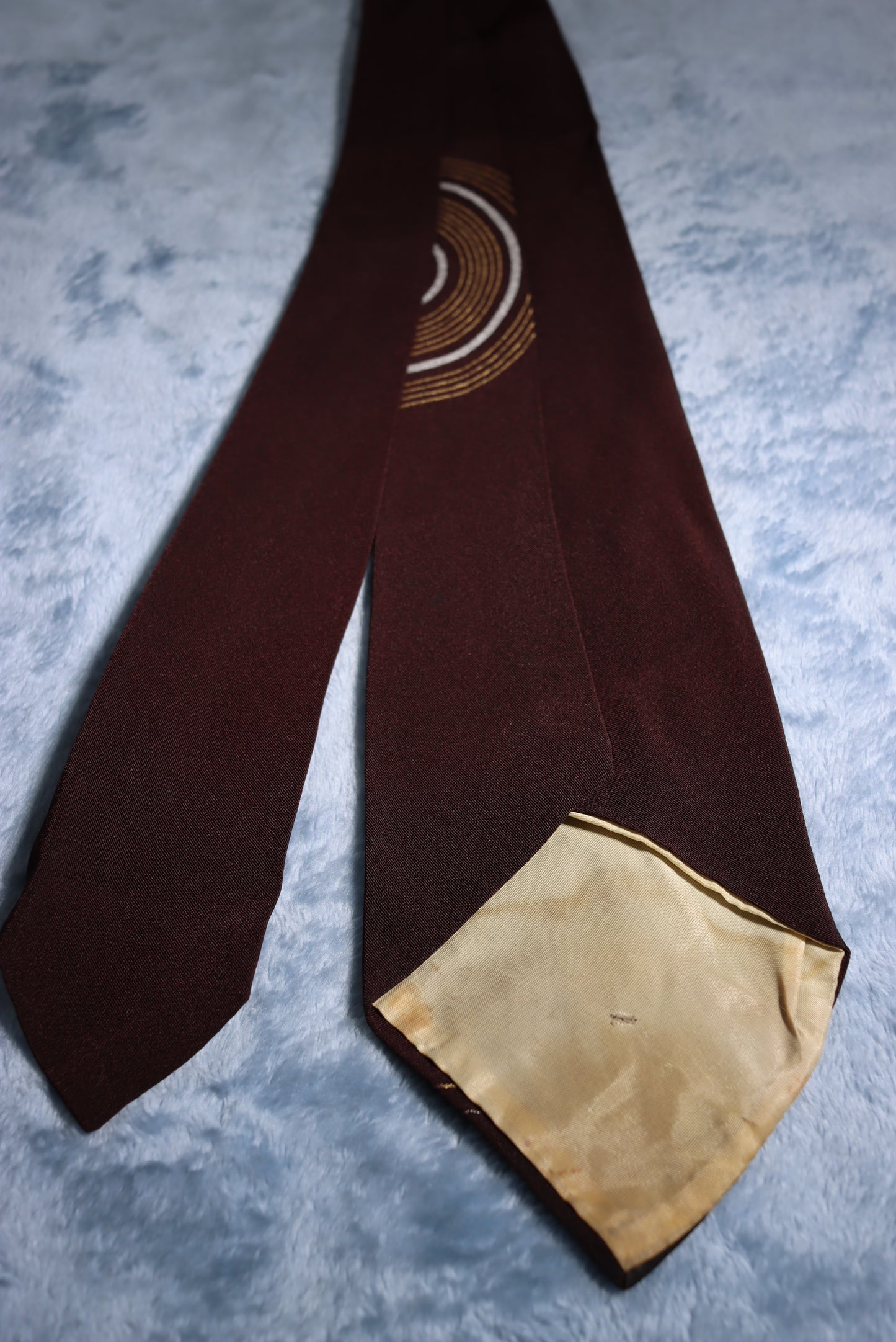 Brown Radiating Beams Vintage Swing Tie 1940s/50s