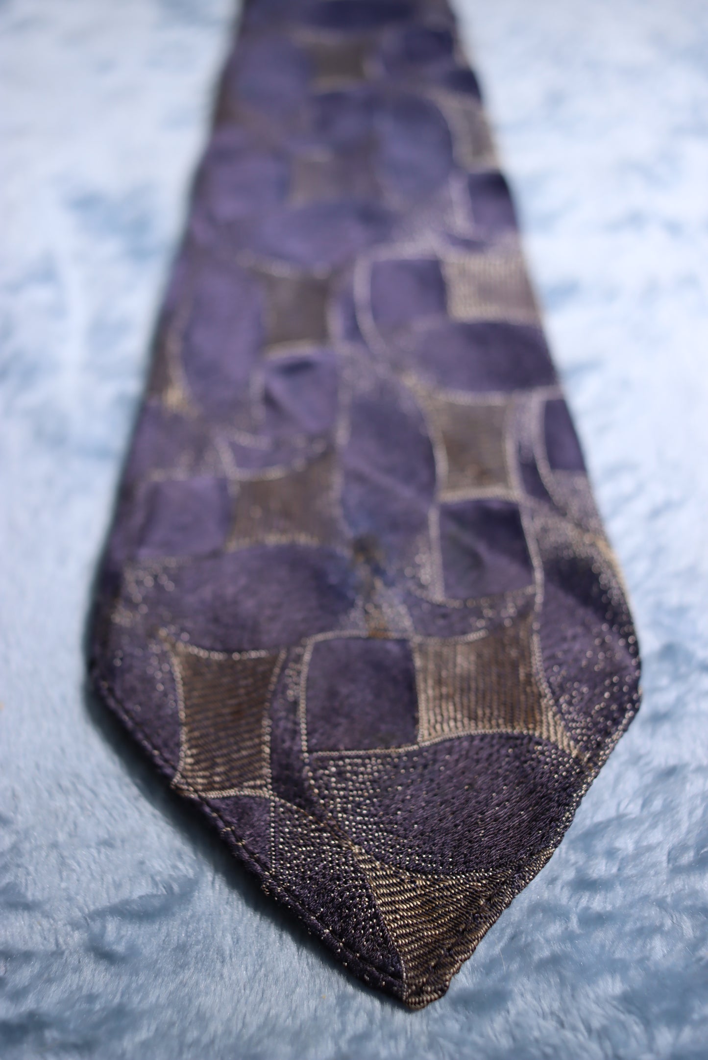 Blue and Silver Woven Vintage Swing Tie 1940s/50s