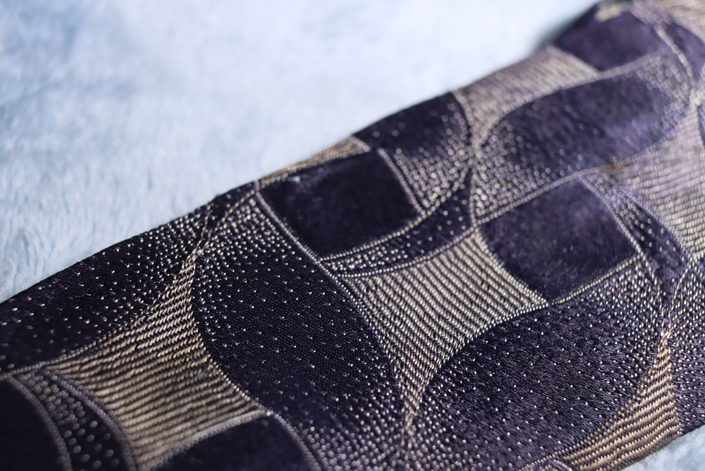 Blue and Silver Woven Vintage Swing Tie 1940s/50s