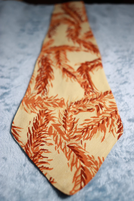 Cutter Cravat Palm Leaves Vintage Swing Tie 1940s/50s