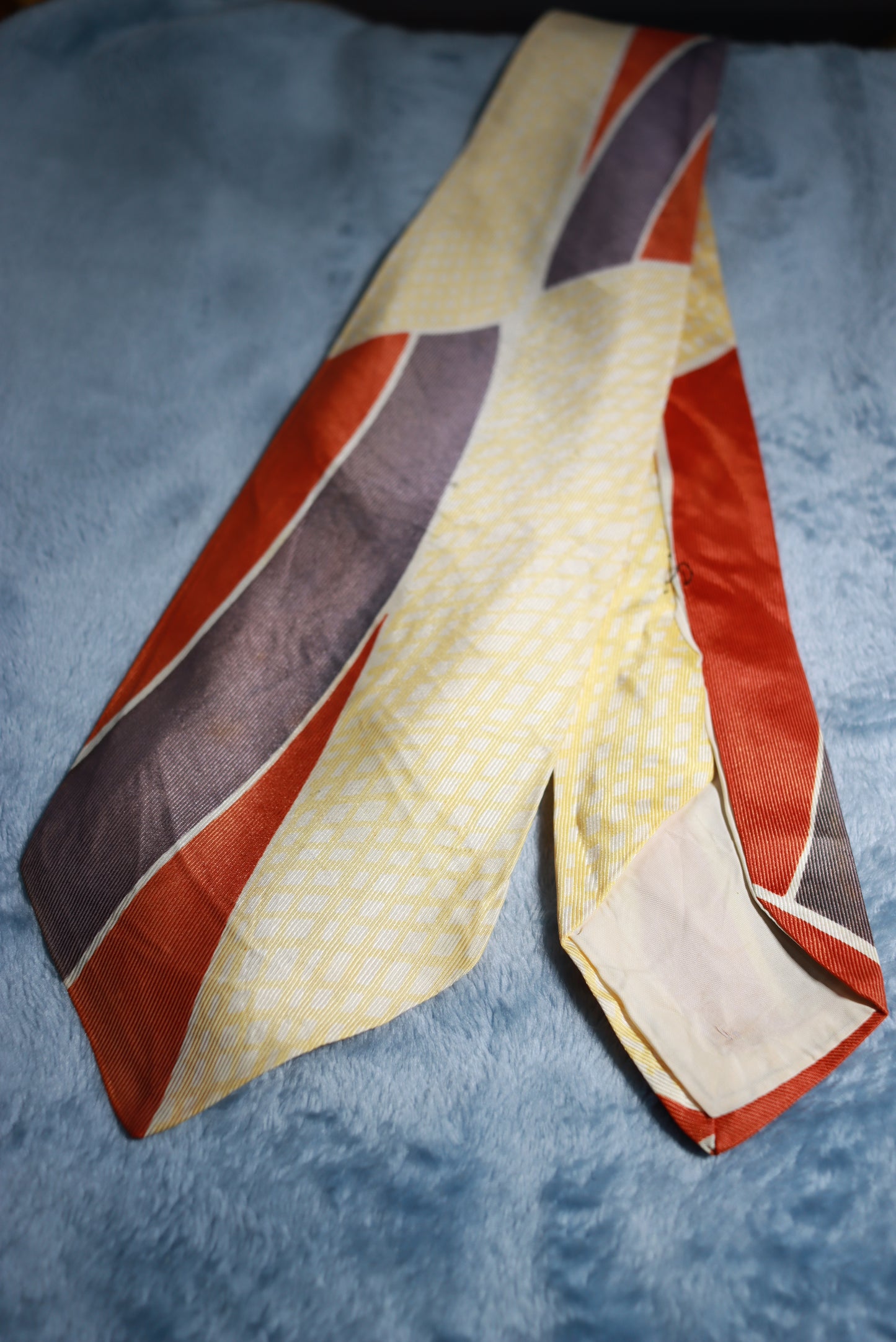 Lemon Tan and Grey Vintage Swing Tie 1940s/50s