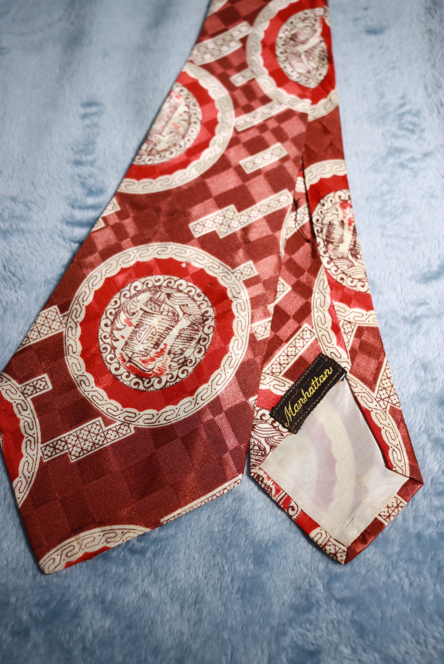Manhattan Upside Down Sailing Boats Vintage Swing Tie 1940s/50s