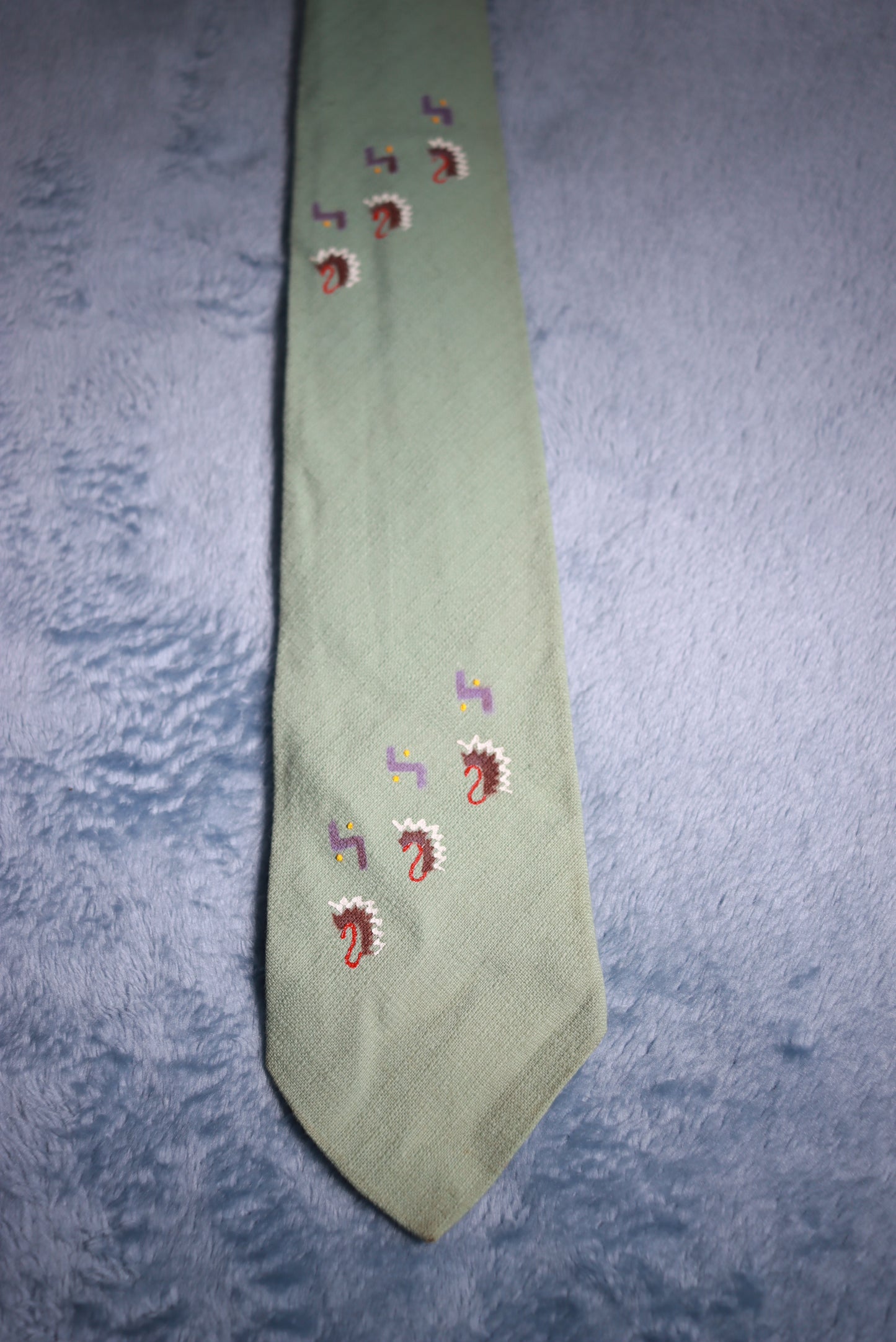 Pelham Cravat Peppermint Green Vintage Tie 1940s/50s