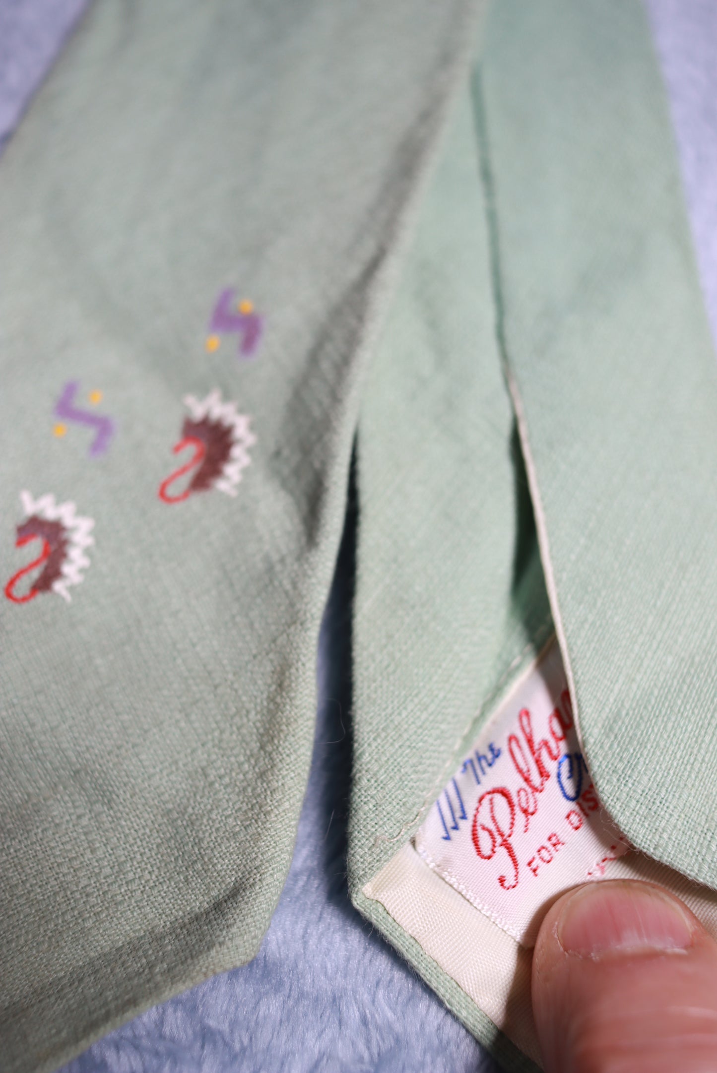 Pelham Cravat Peppermint Green Vintage Tie 1940s/50s