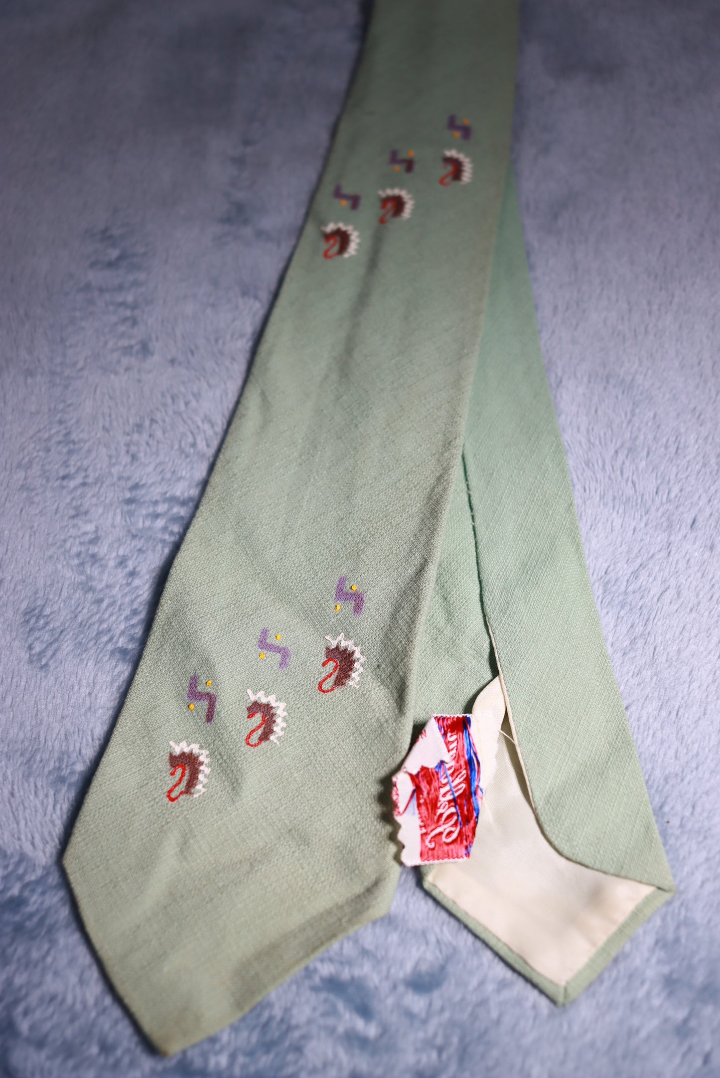 Pelham Cravat Peppermint Green Vintage Tie 1940s/50s