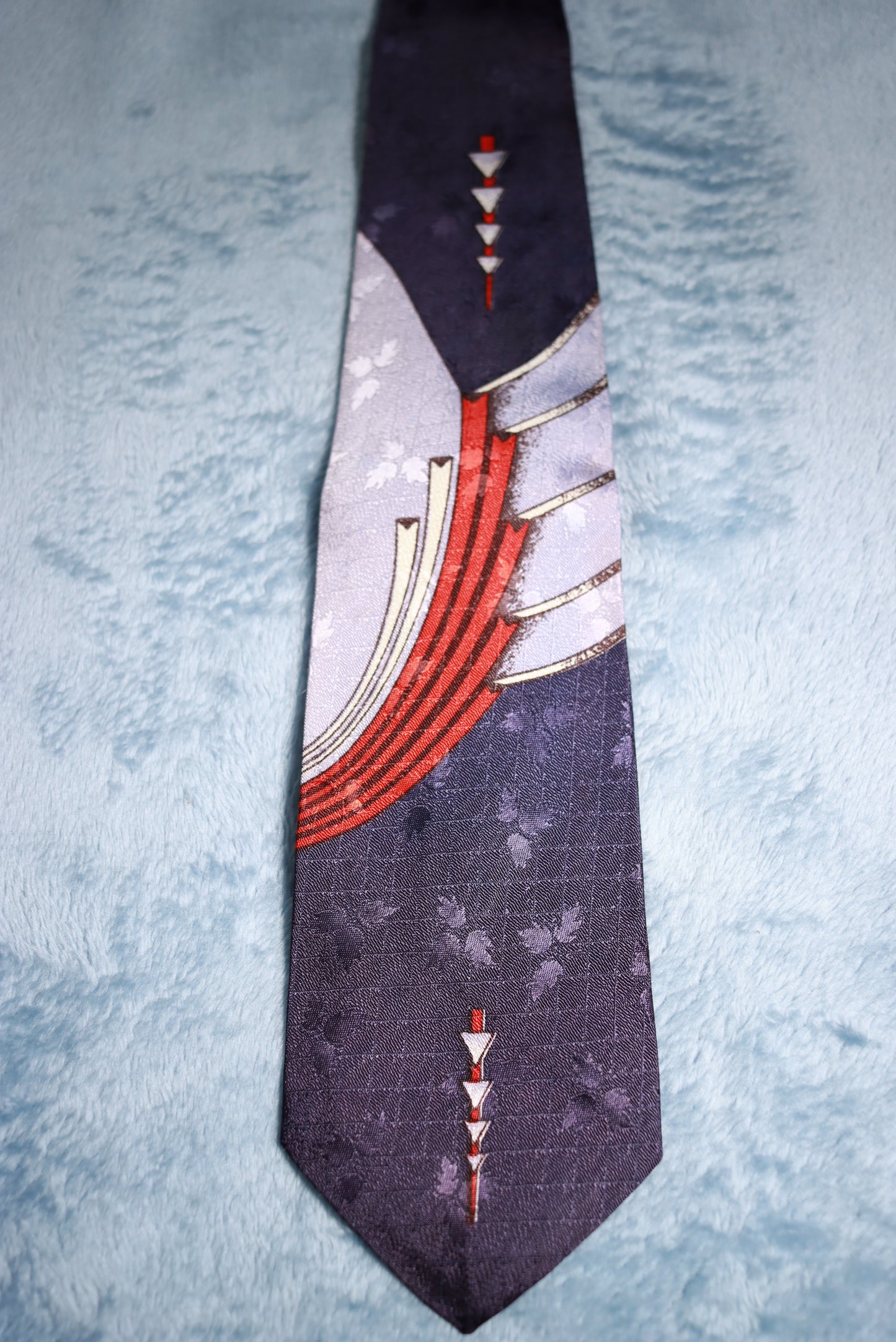 Navy Light Blue Red and White Vintage Tie 1940s/50s