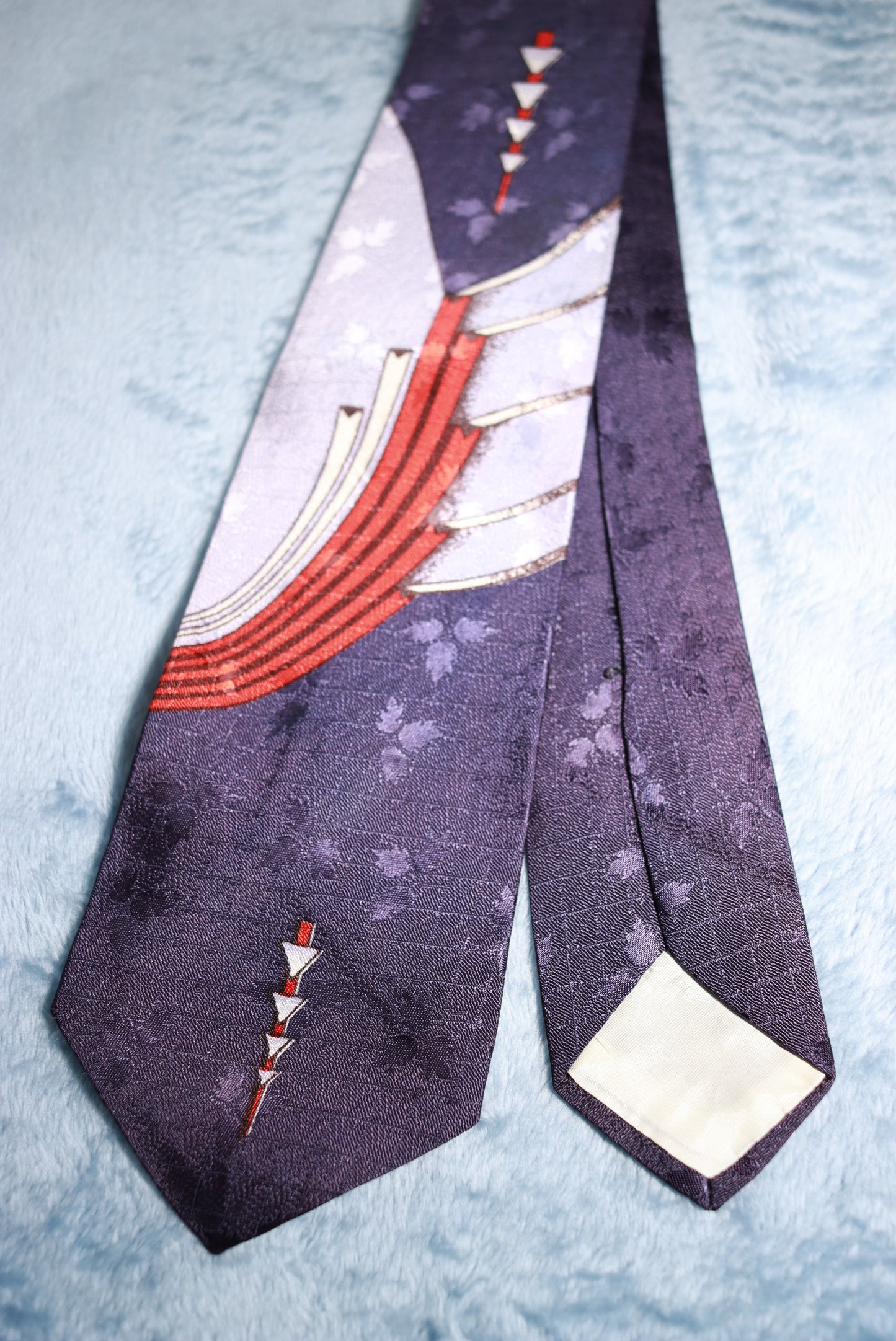 Navy Light Blue Red and White Vintage Tie 1940s/50s