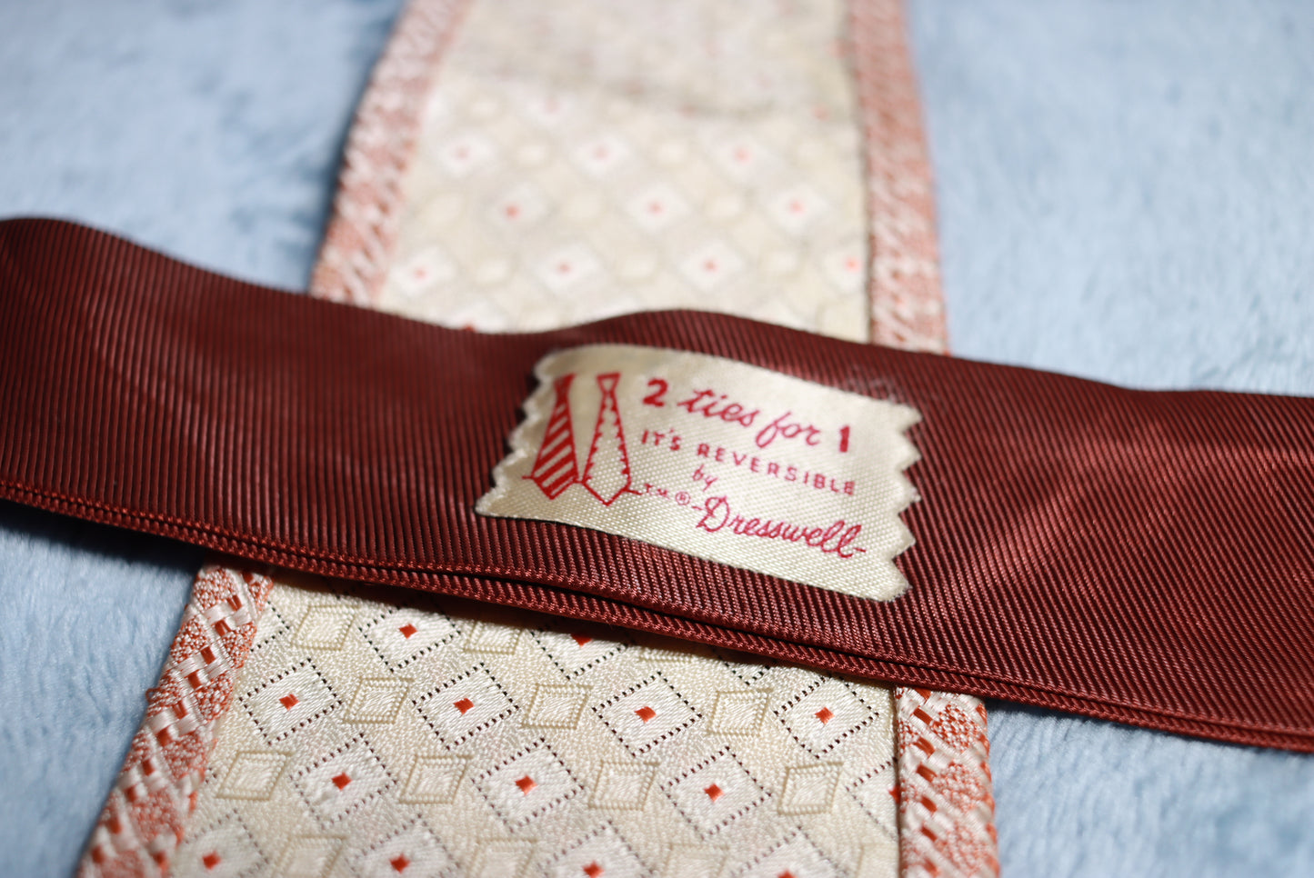 Dresswell 2 Ties for 1 Reversible Vintage Tie 1940s/50s
