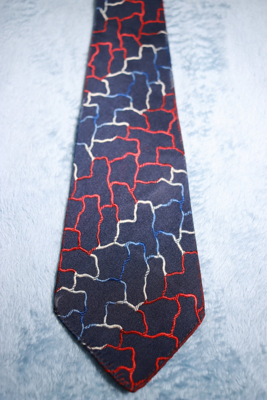 Stunning Short Arrow Jacquard Crackle Vintage Tie 1940s/50s