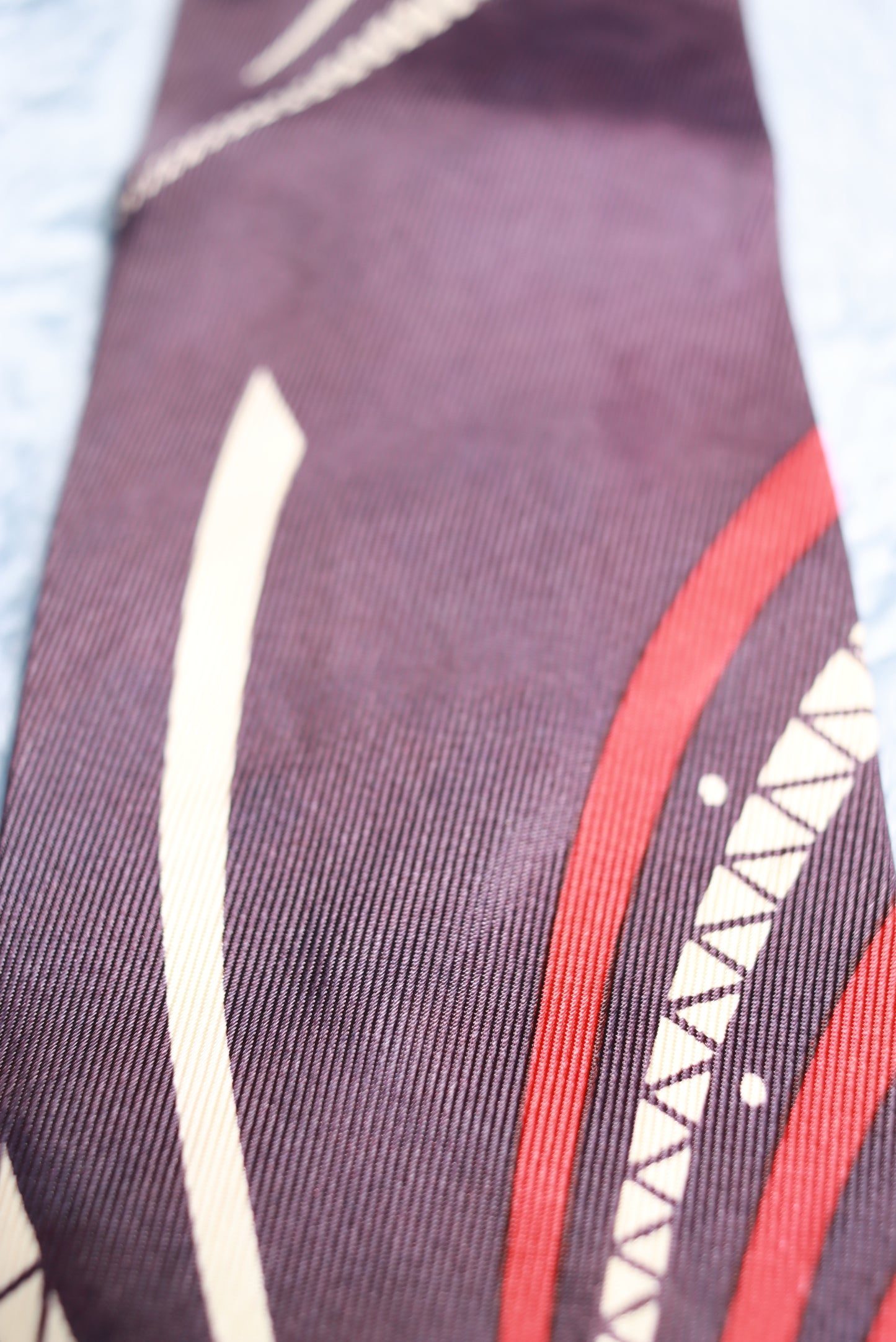 Dark Blue Red & White Strokes Vintage Tie 1940s/50s