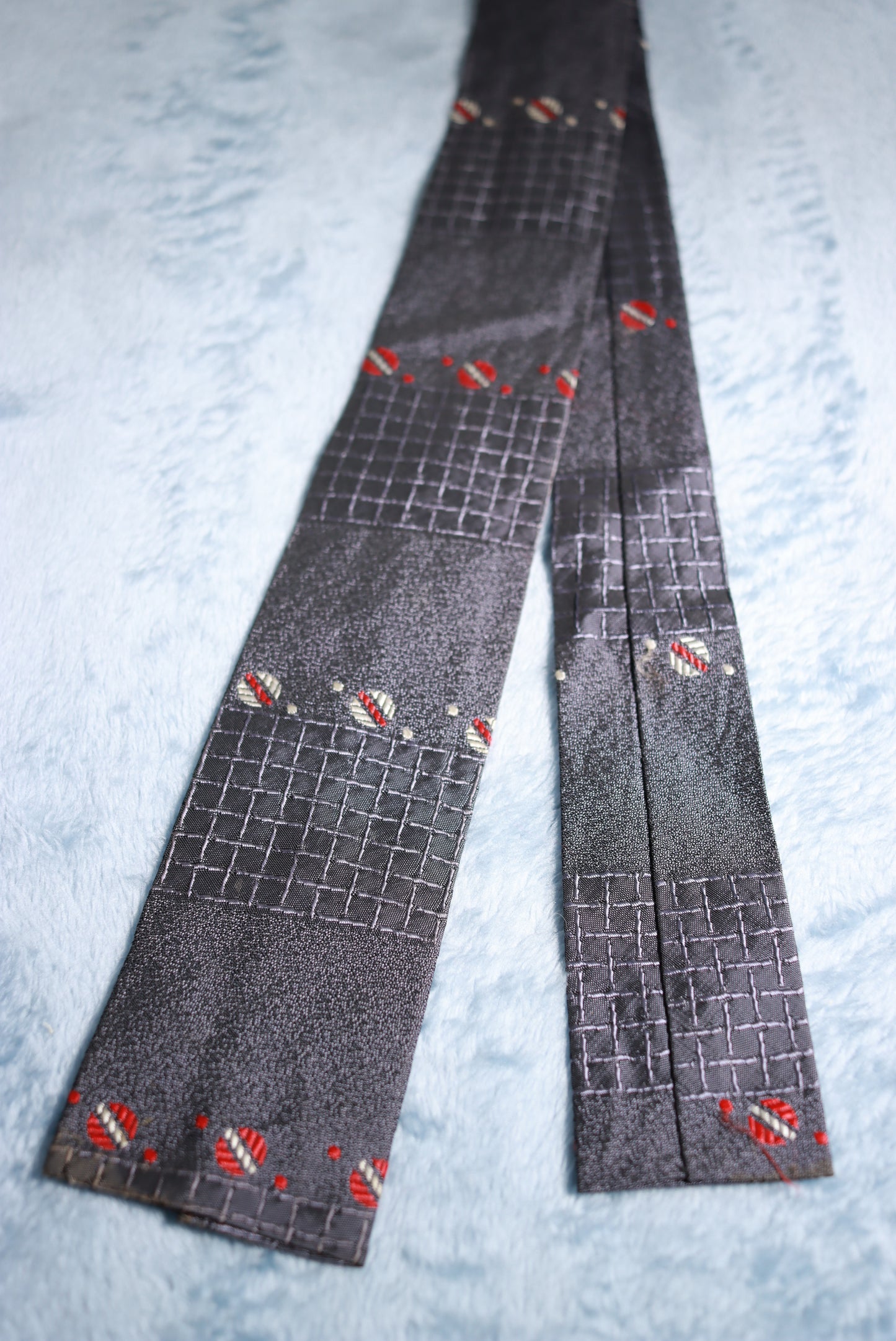 Dark Grey Square End Vintage Tie 1940s/50s