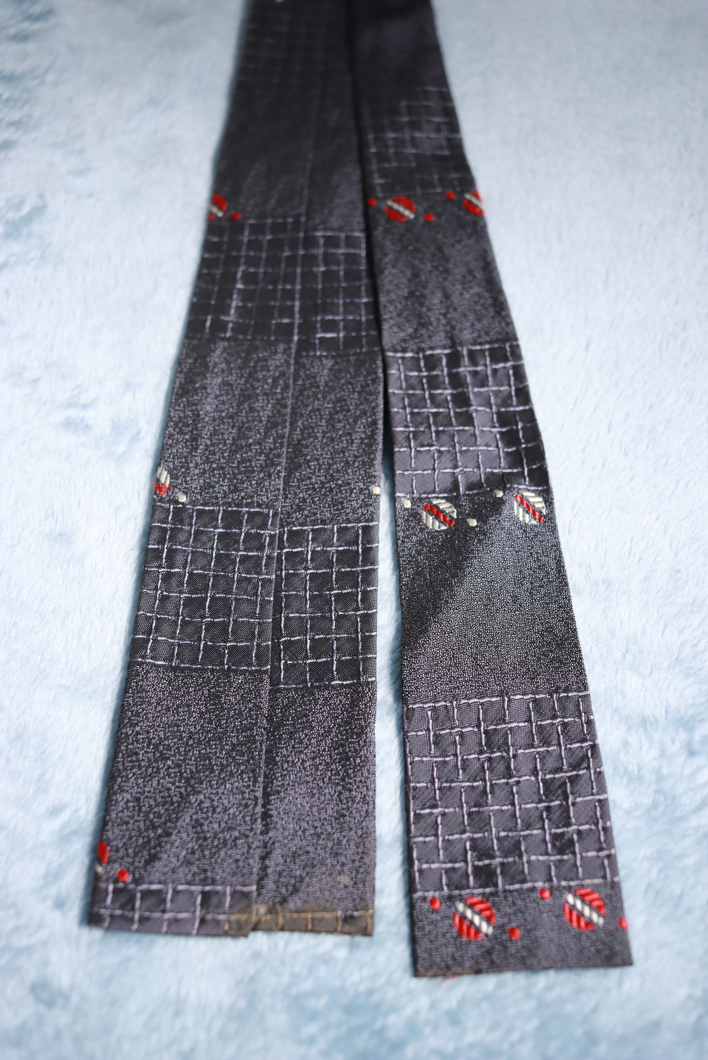 Dark Grey Square End Vintage Tie 1940s/50s