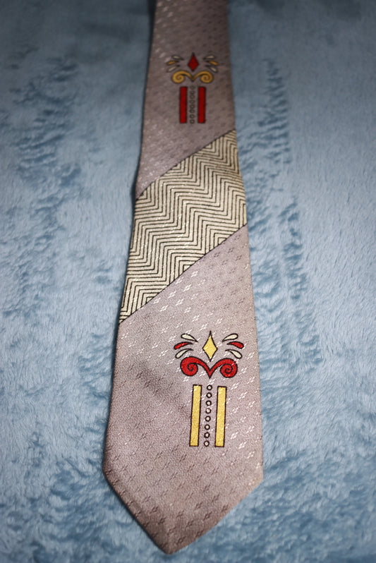 Silver Grey Classic Vintage Tie 1940s/50s