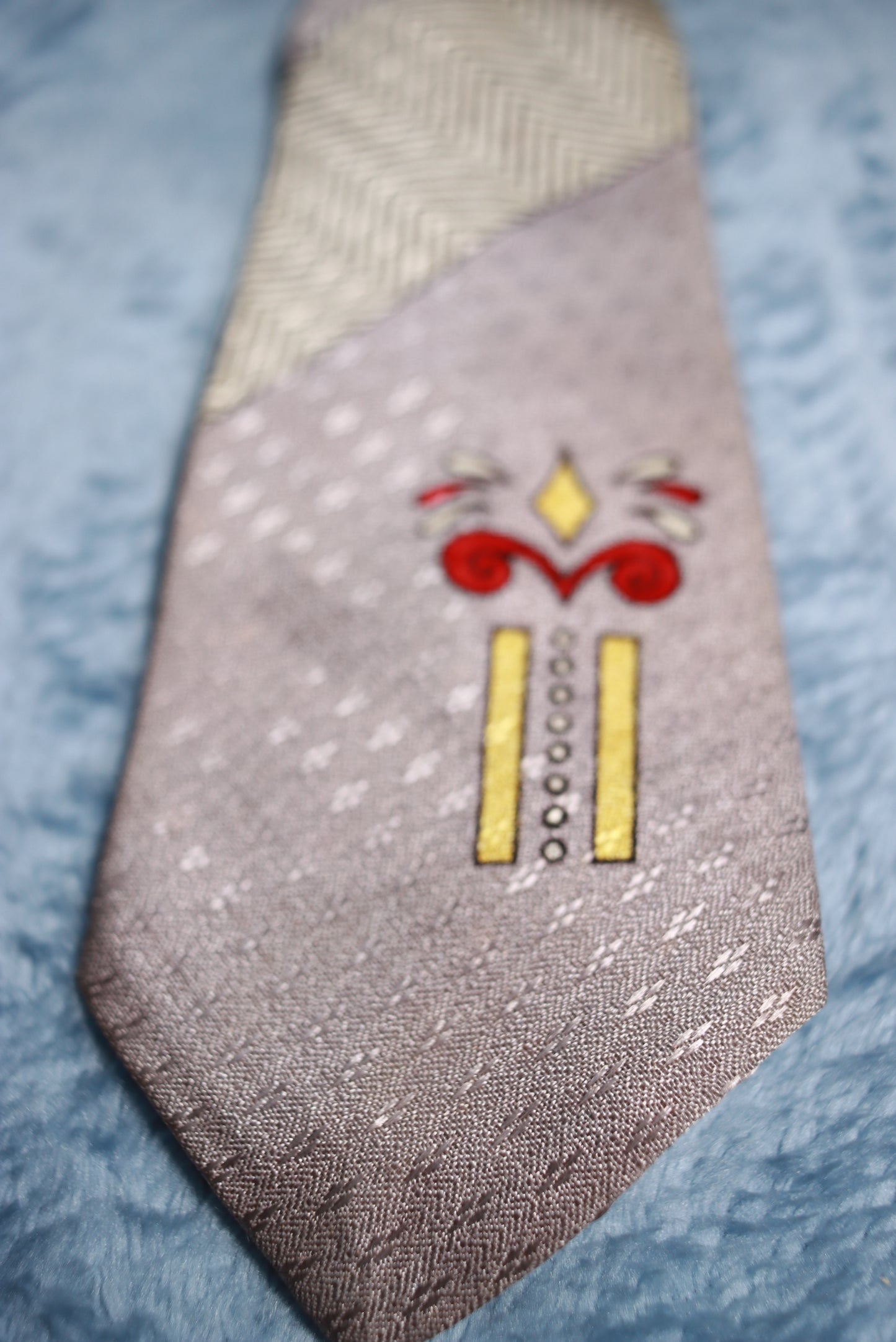 Silver Grey Classic Vintage Tie 1940s/50s