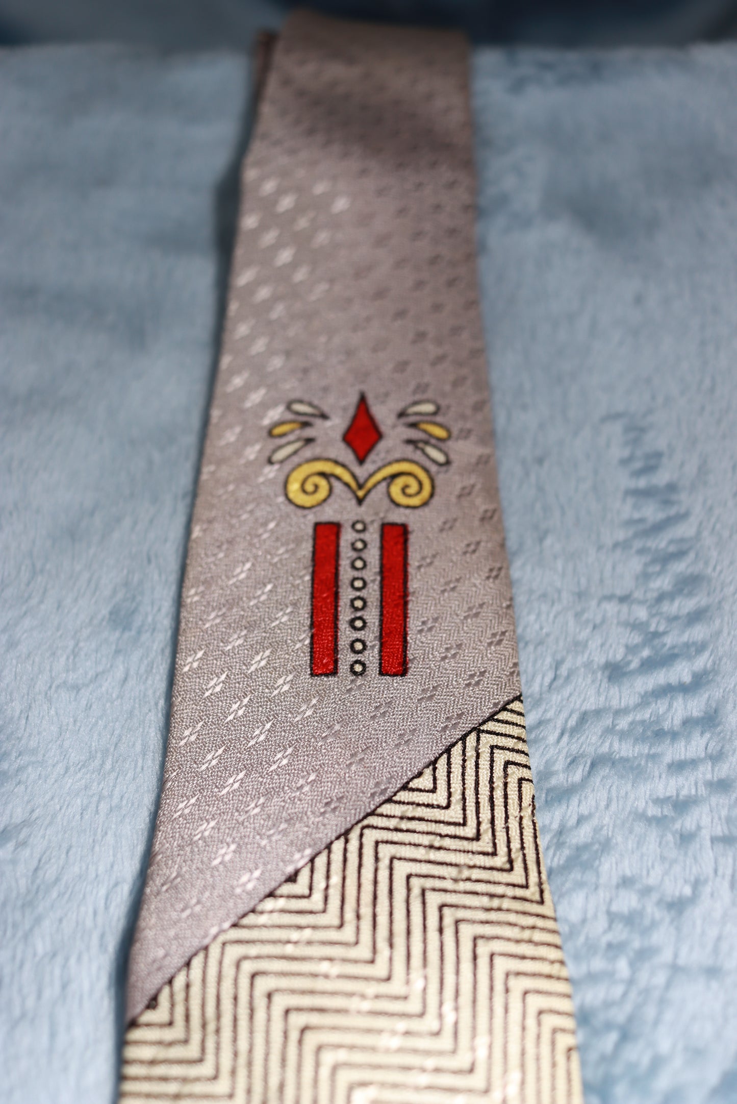 Silver Grey Classic Vintage Tie 1940s/50s