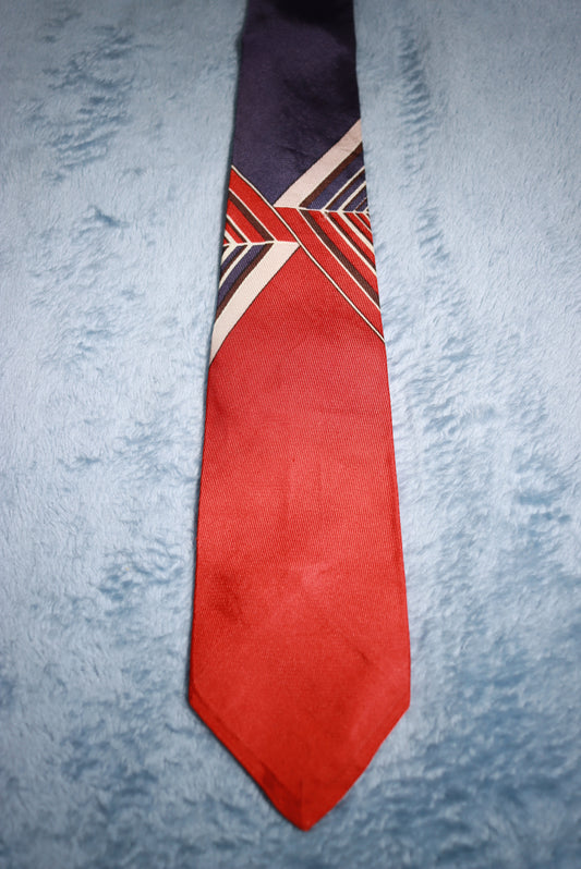 Bold Blue and Red Vintage Tie 1940s/50s