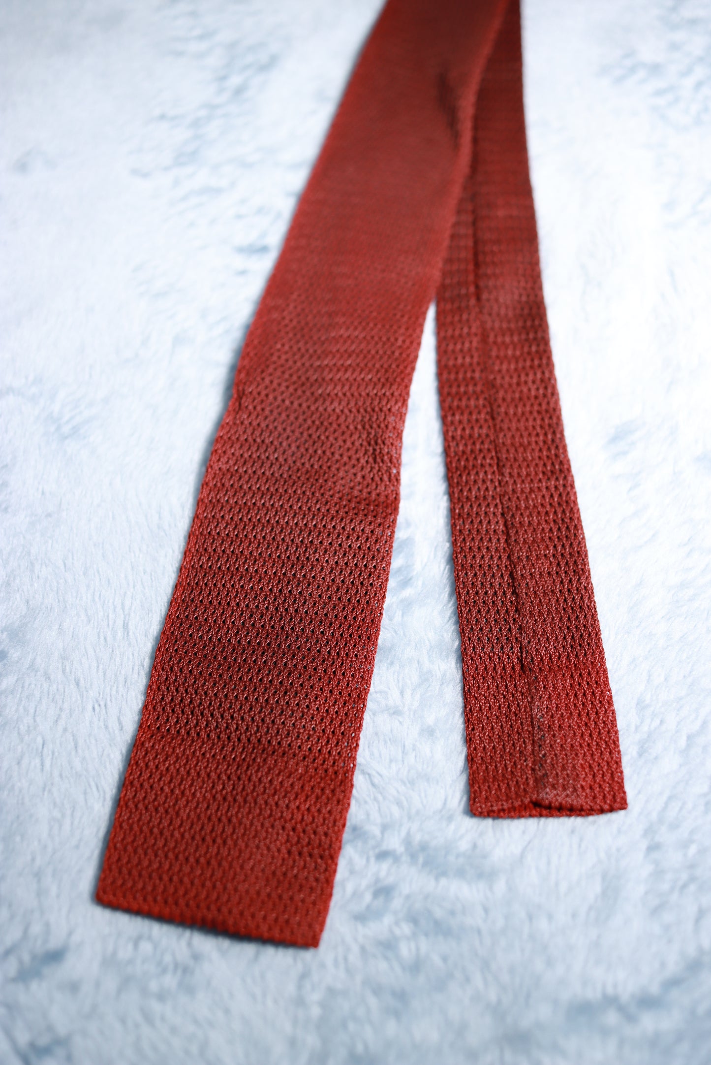 Skinny Brown Airtex type material Tie 1940s/50s