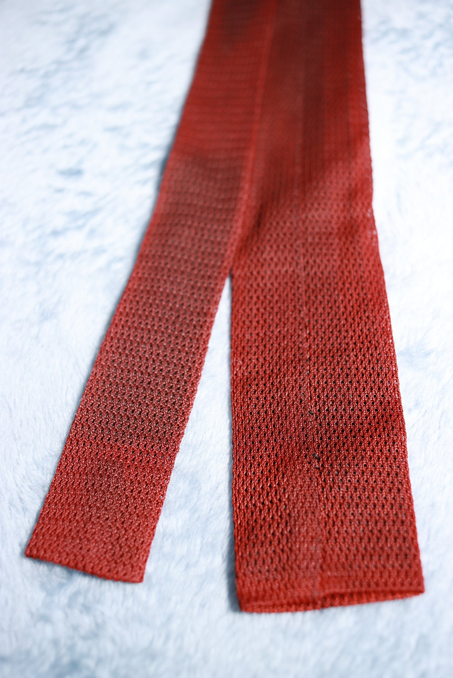 Skinny Brown Airtex type material Tie 1940s/50s