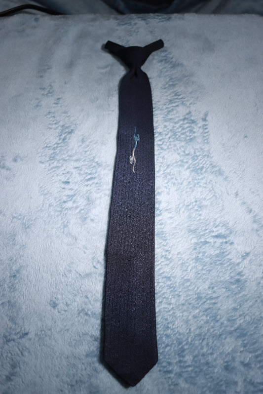 Navy Blue Pre-tied Clip-on Tie 1940s/50s