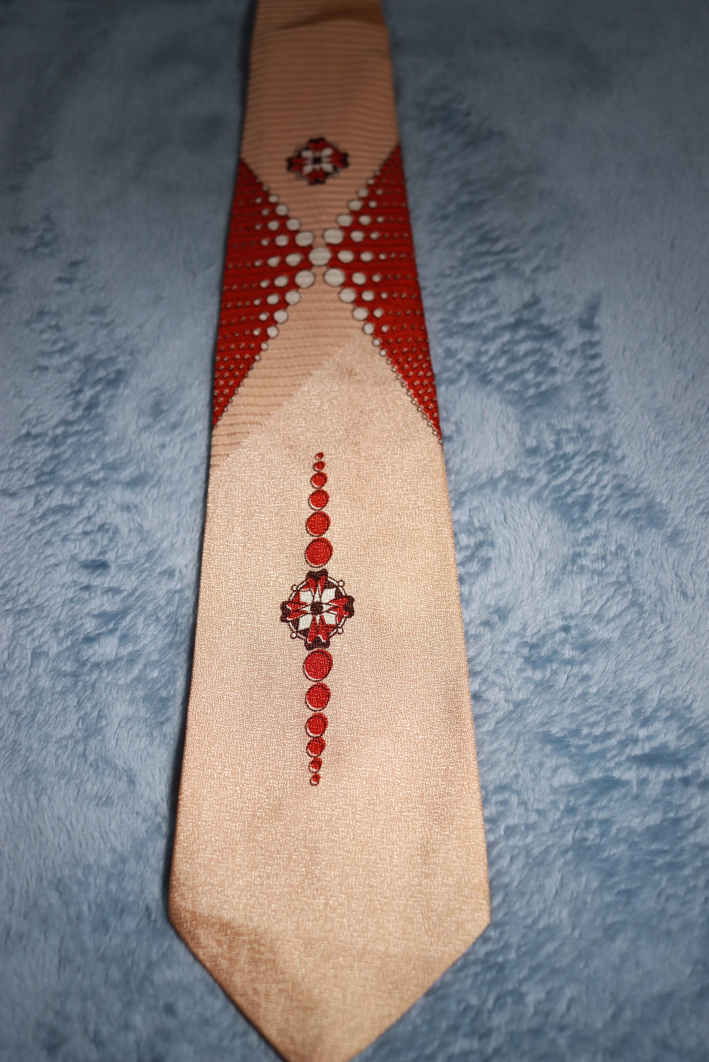 Pelham Cravat Pale Apricot Vintage Tie 1940s/50s