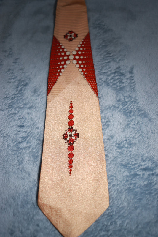 Pelham Cravat Pale Apricot Vintage Tie 1940s/50s