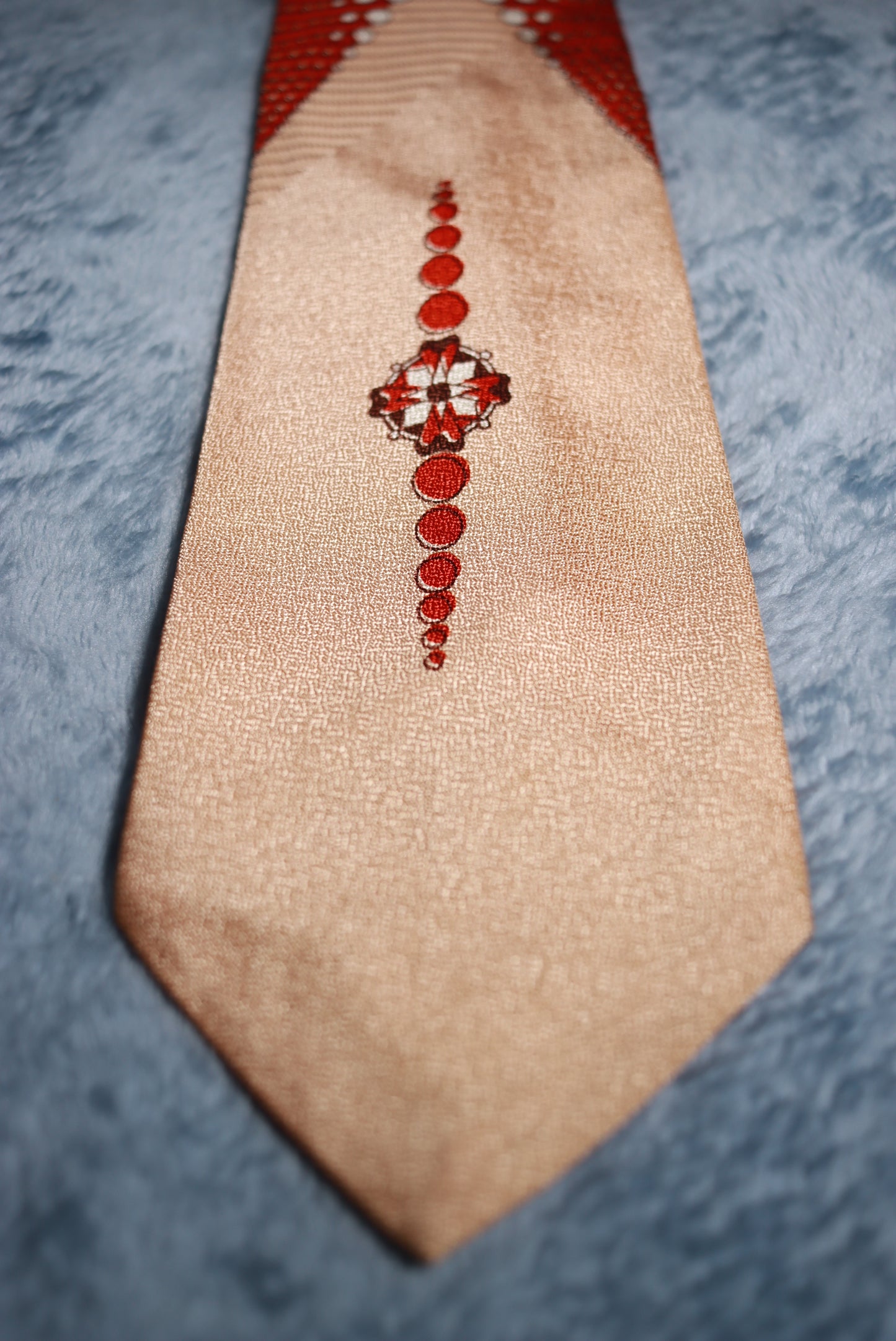 Pelham Cravat Pale Apricot Vintage Tie 1940s/50s