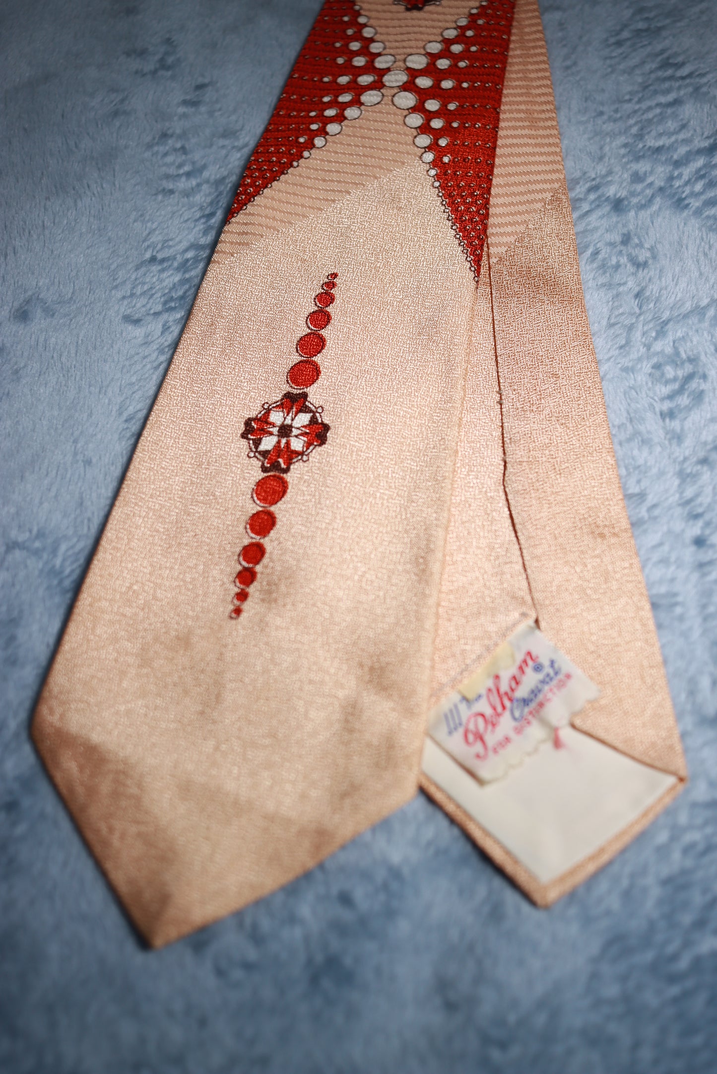 Pelham Cravat Pale Apricot Vintage Tie 1940s/50s