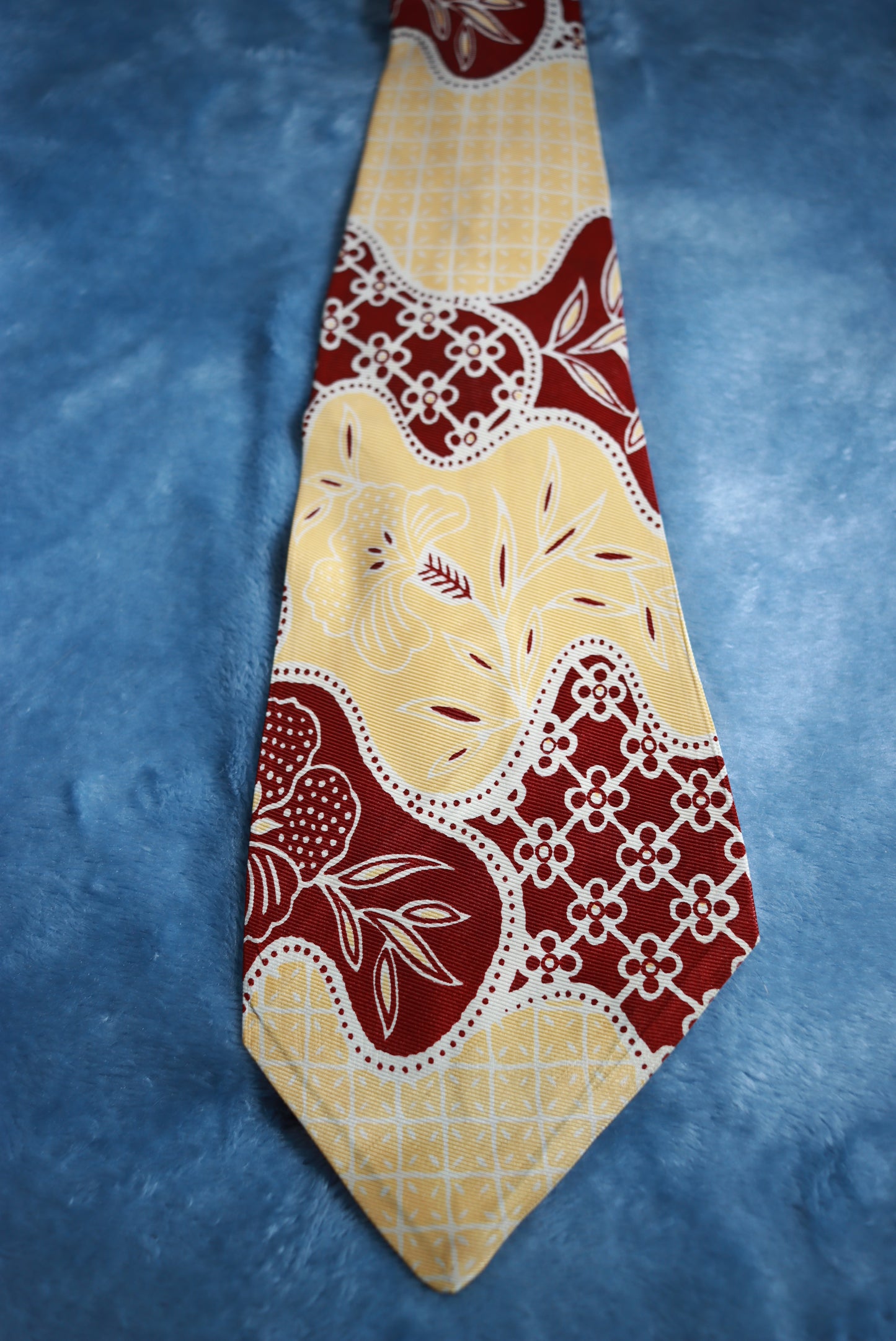 Vintage Croydon Cravat Burgundy and Custard Swing Tie 1940s/50s